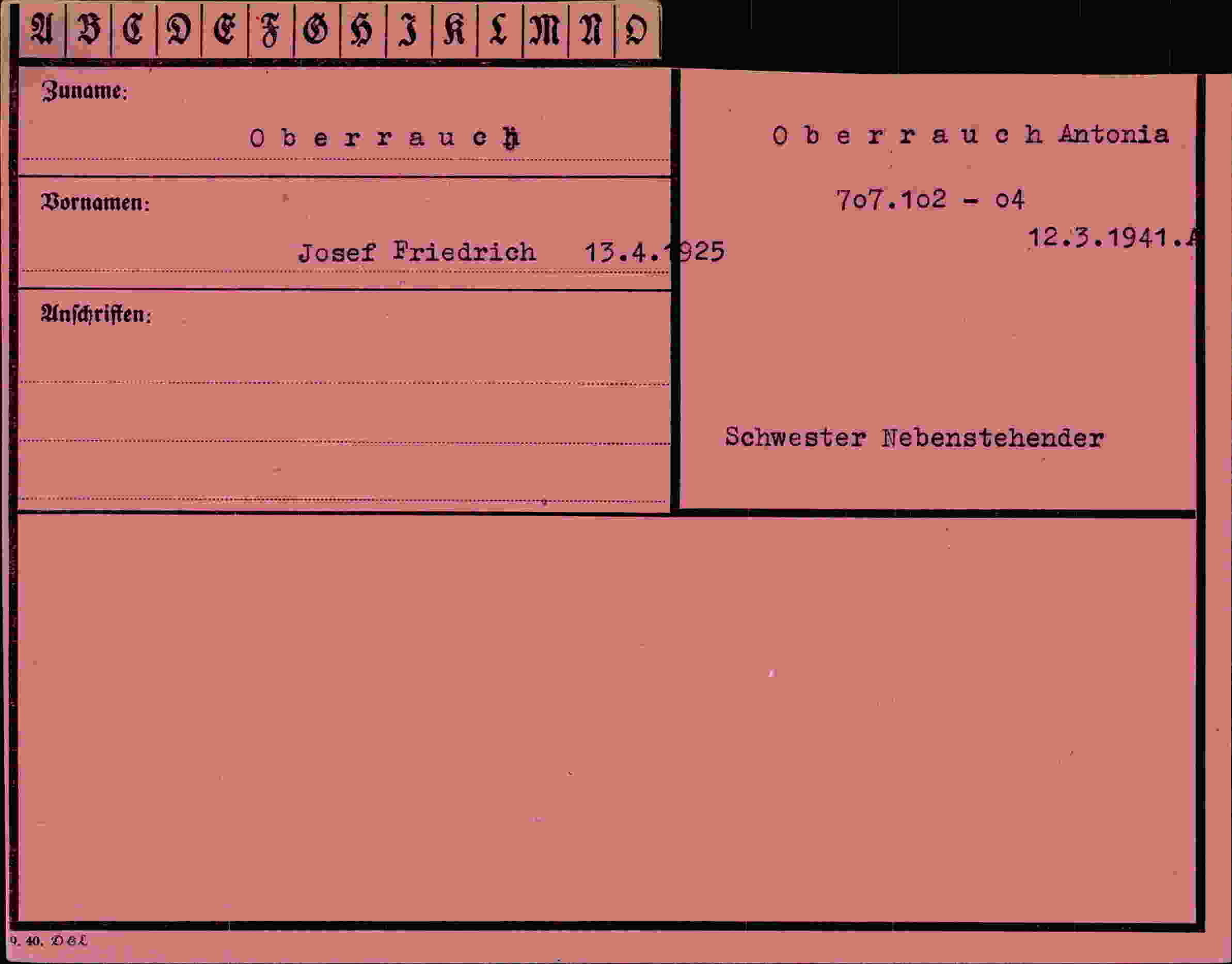 Vorderseite des Dokuments
