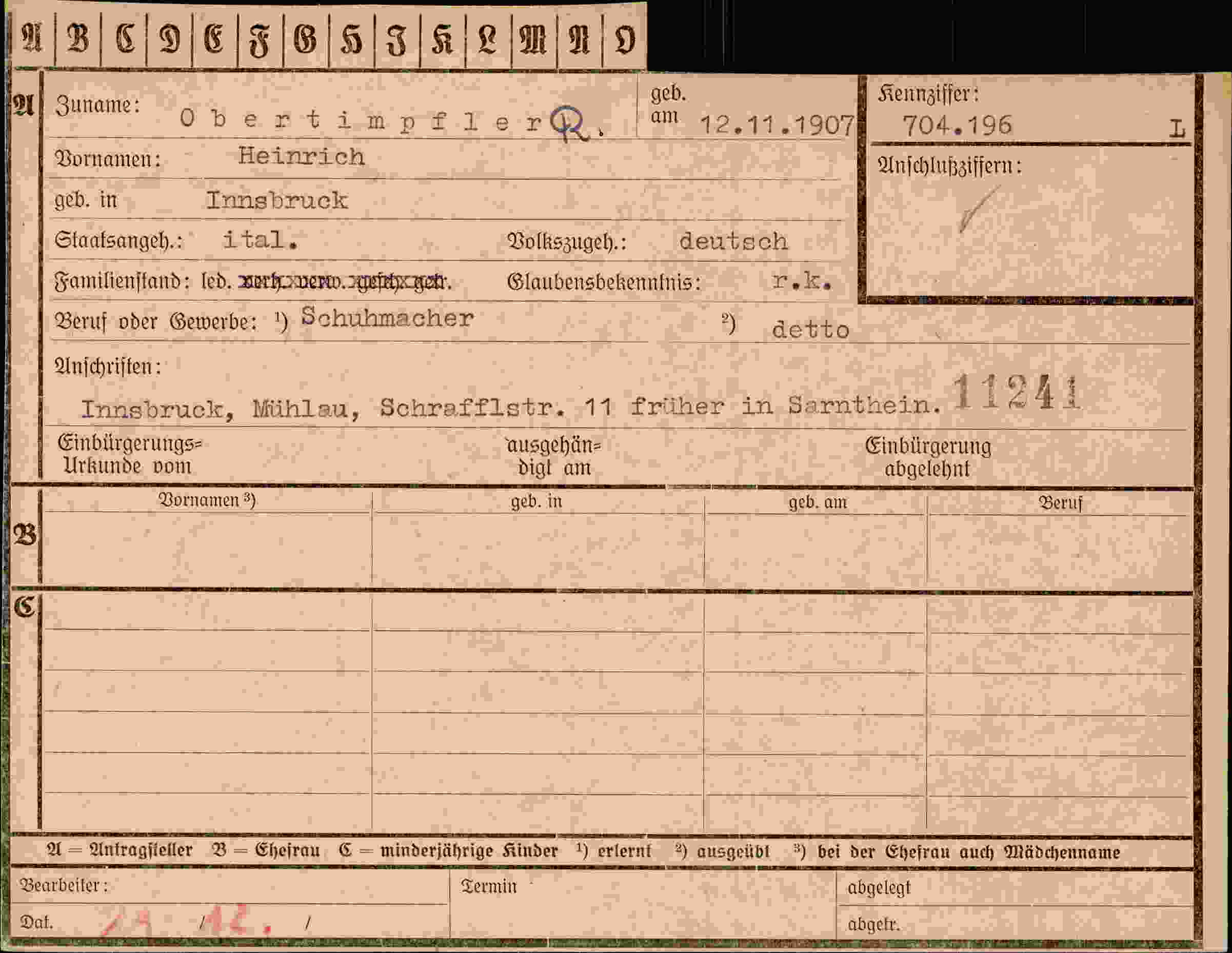 Dokument für Heinrich Obertimpfler