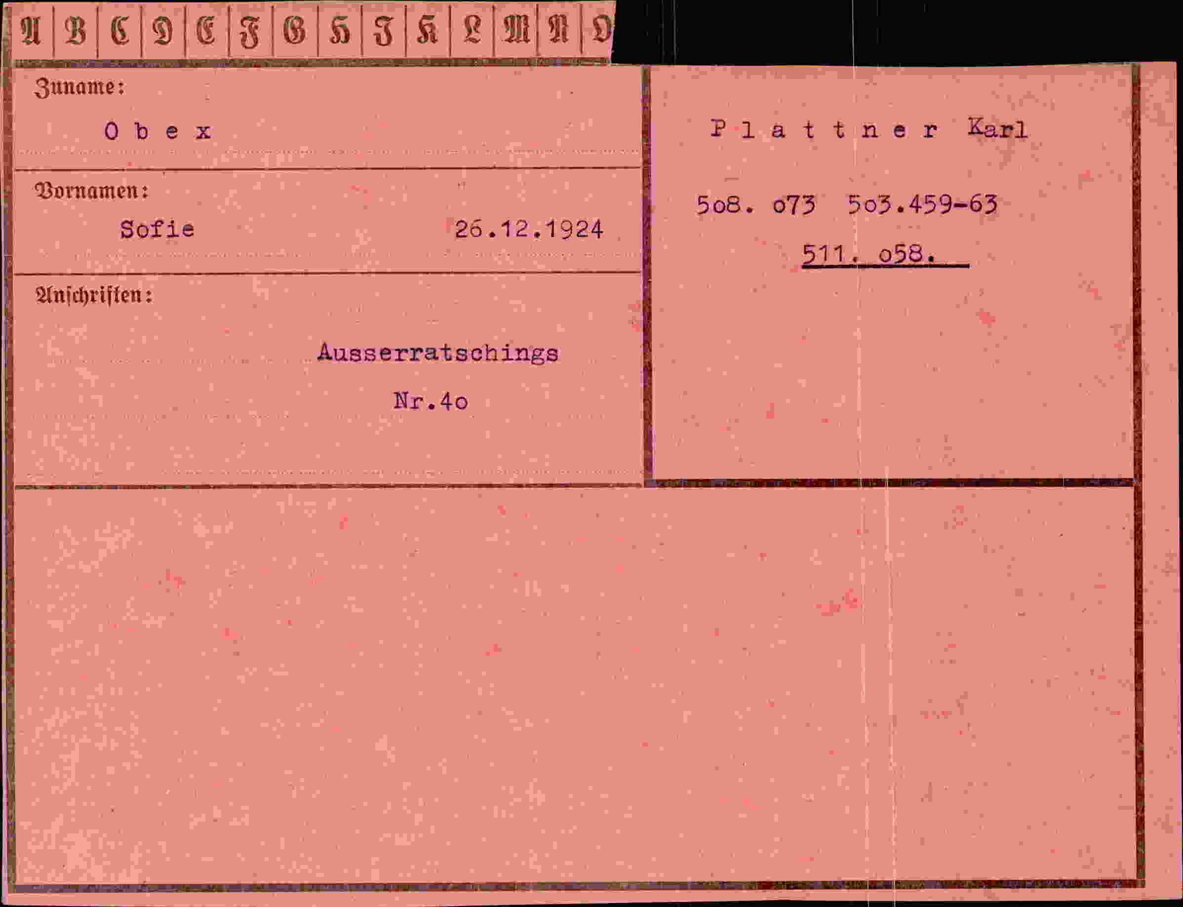 Vorderseite des Dokuments