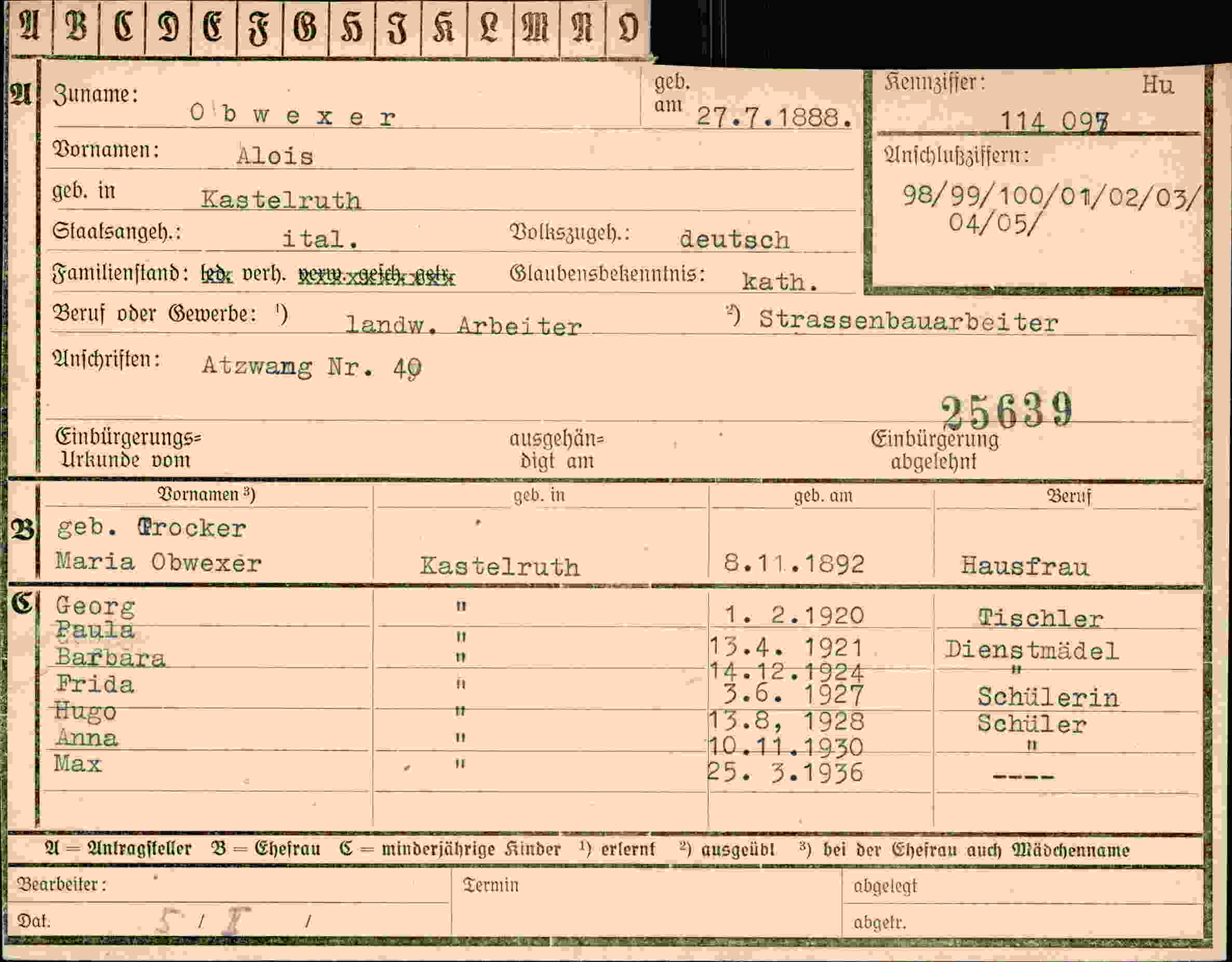 Dokument für Alois Obwexer