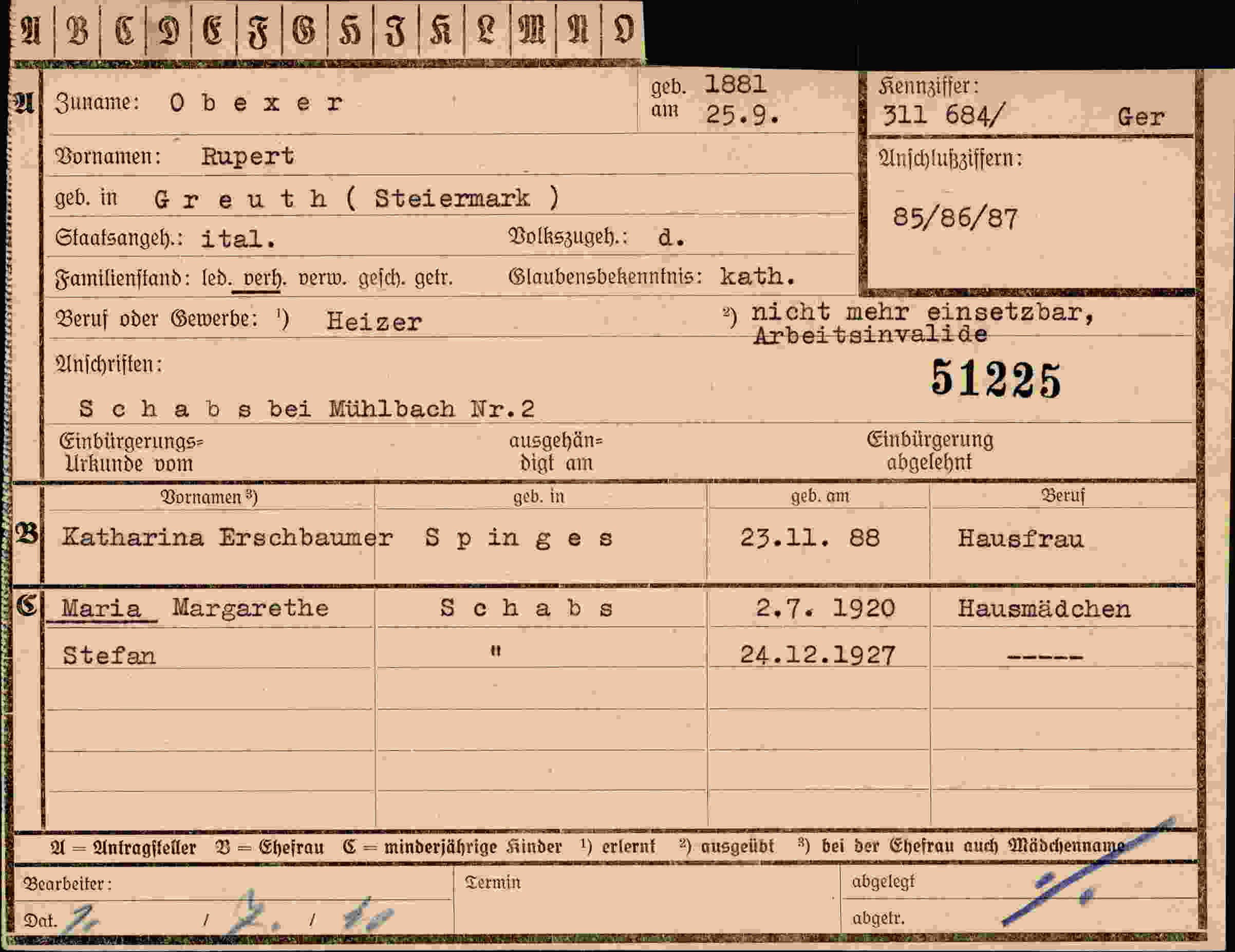 Dokument für Rupert Obex
