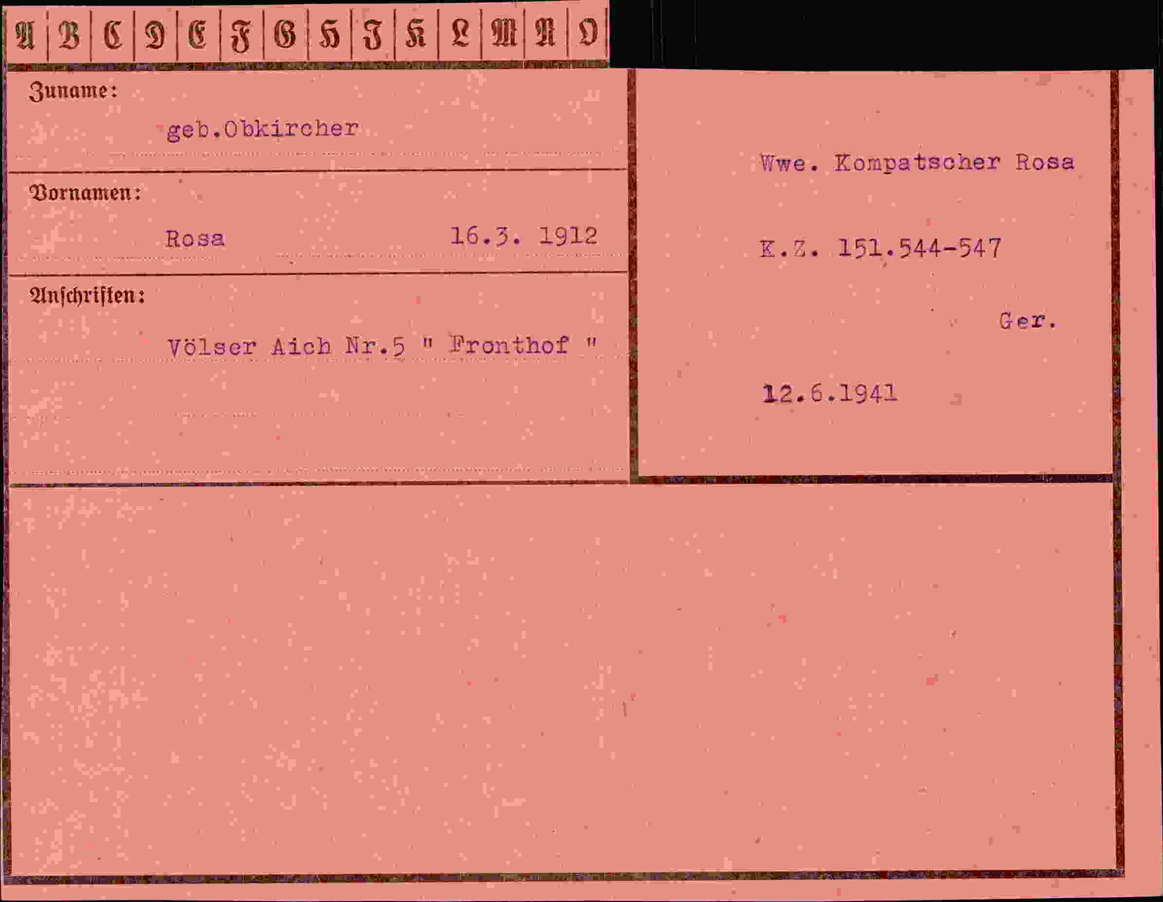 Vorderseite des Dokuments