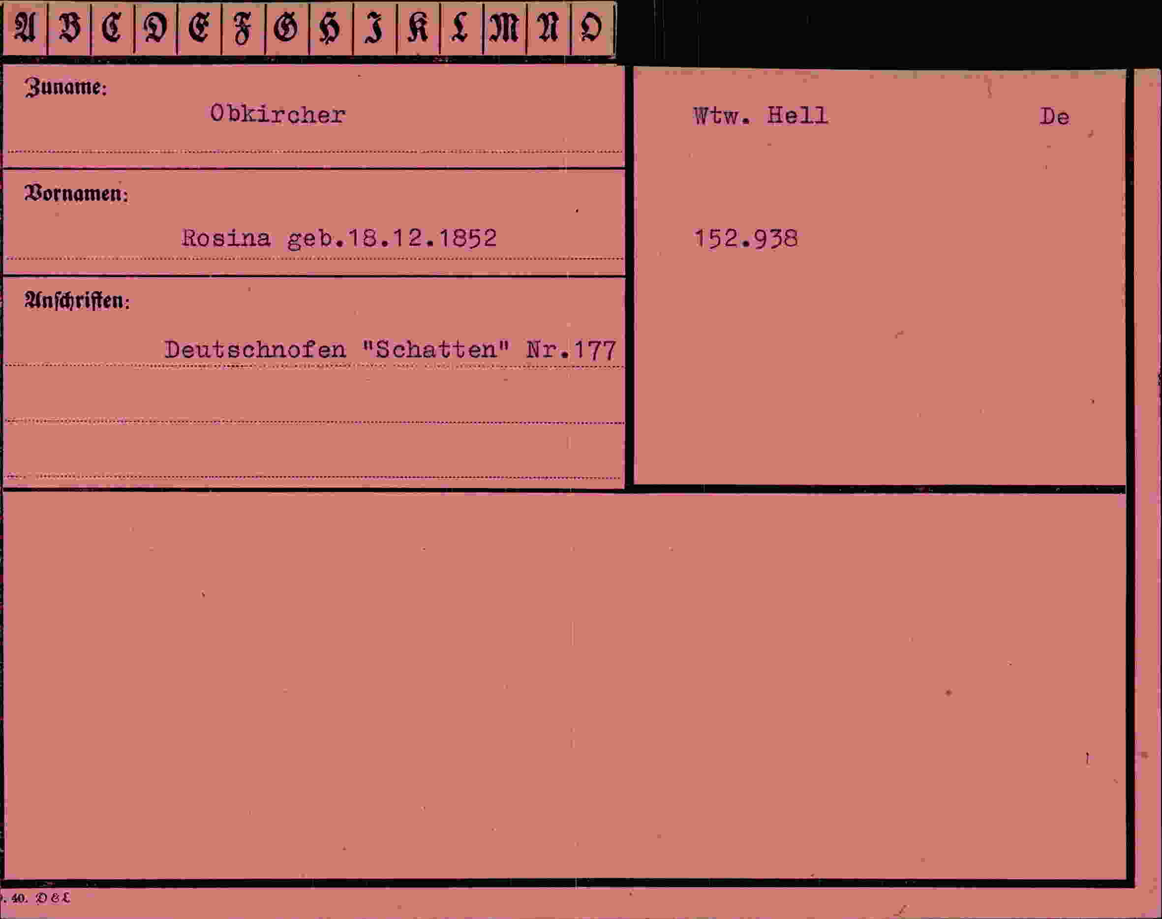 Vorderseite des Dokuments