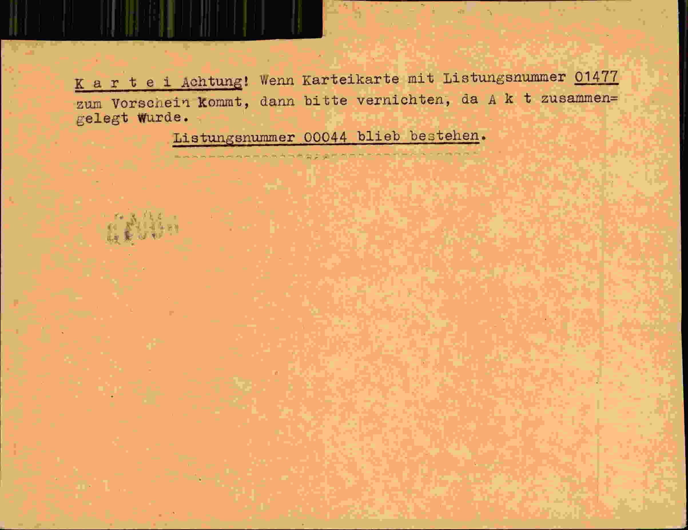 Rückseite des Dokuments