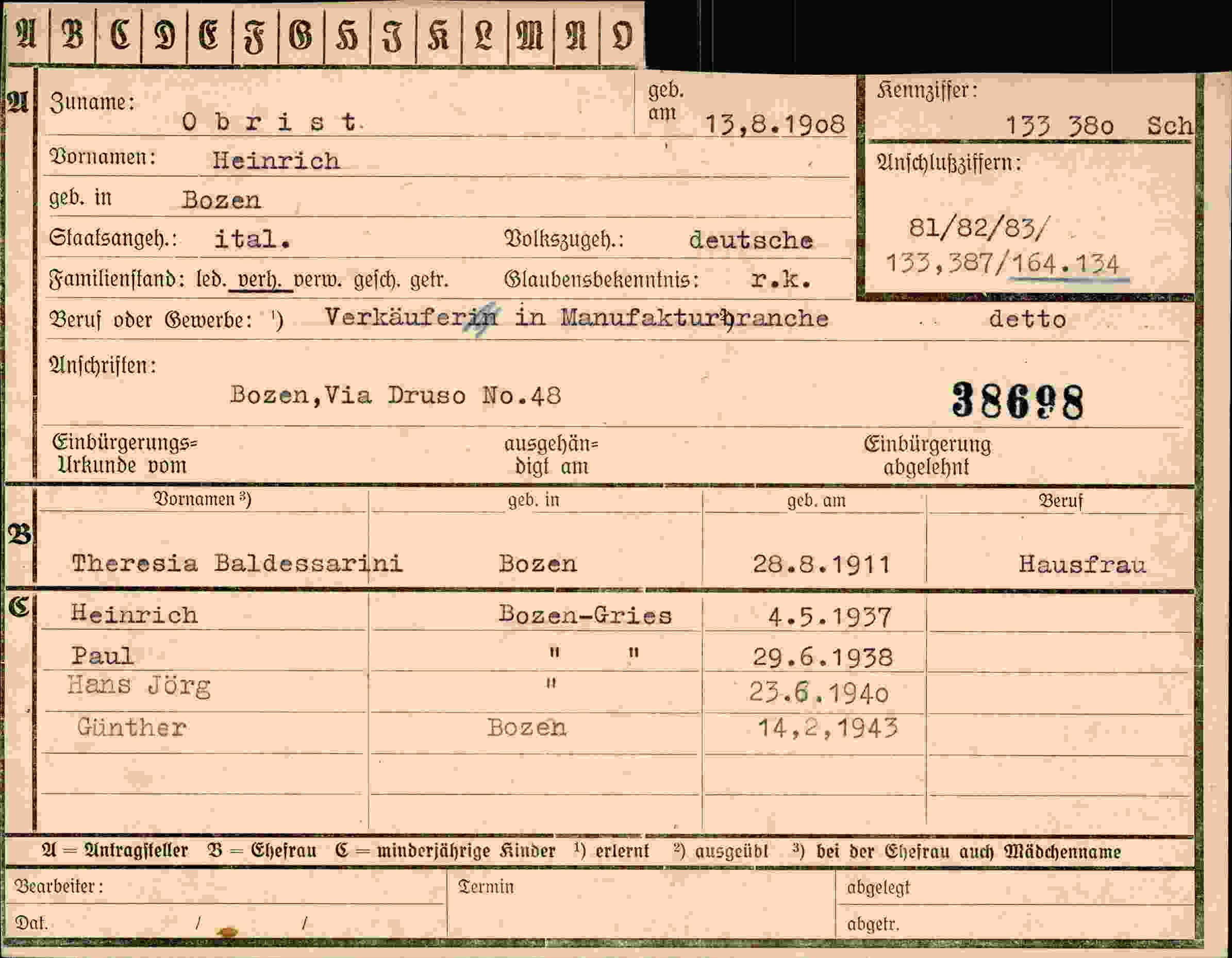 Vorderseite des Dokuments