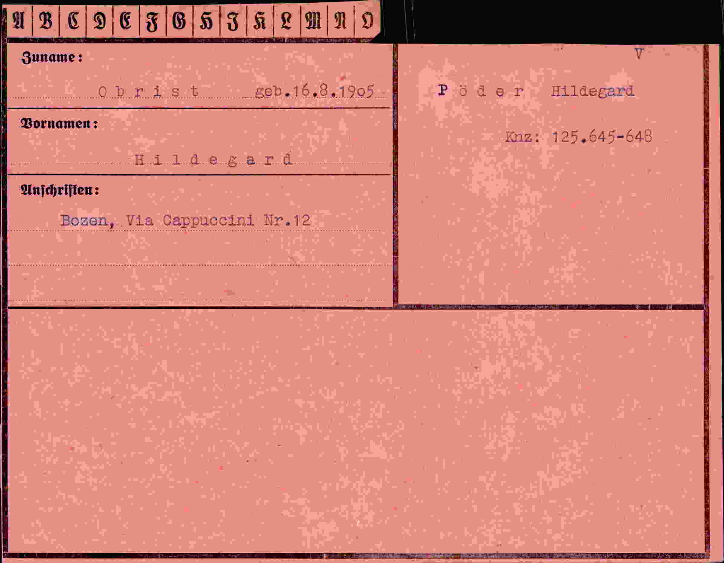 Vorderseite des Dokuments