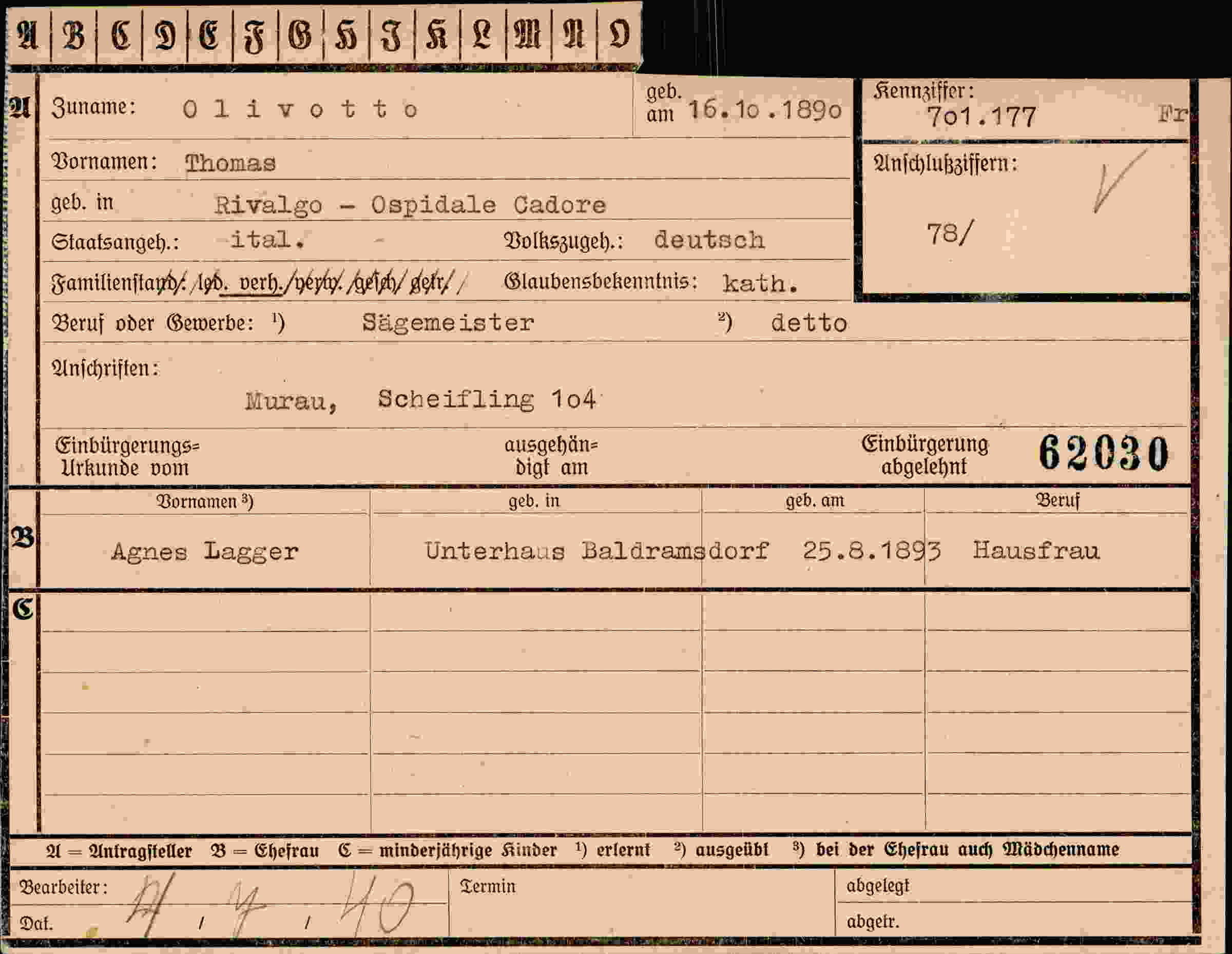 Dokument für Thomas Olivotto