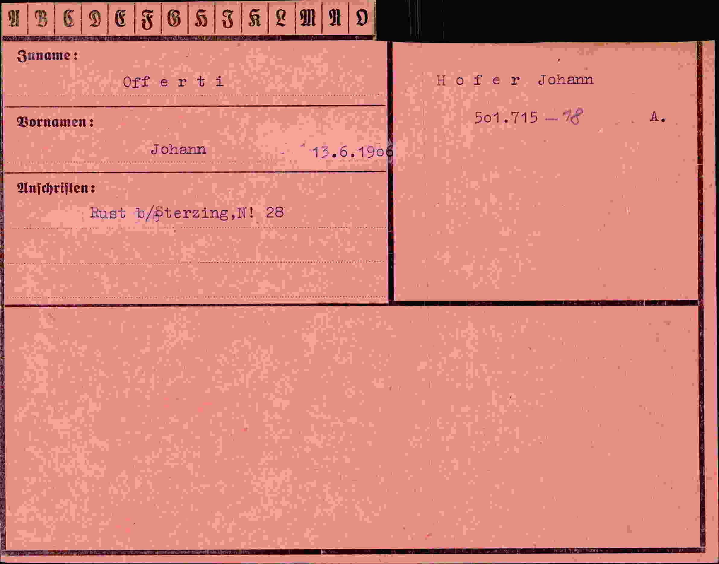 Vorderseite des Dokuments