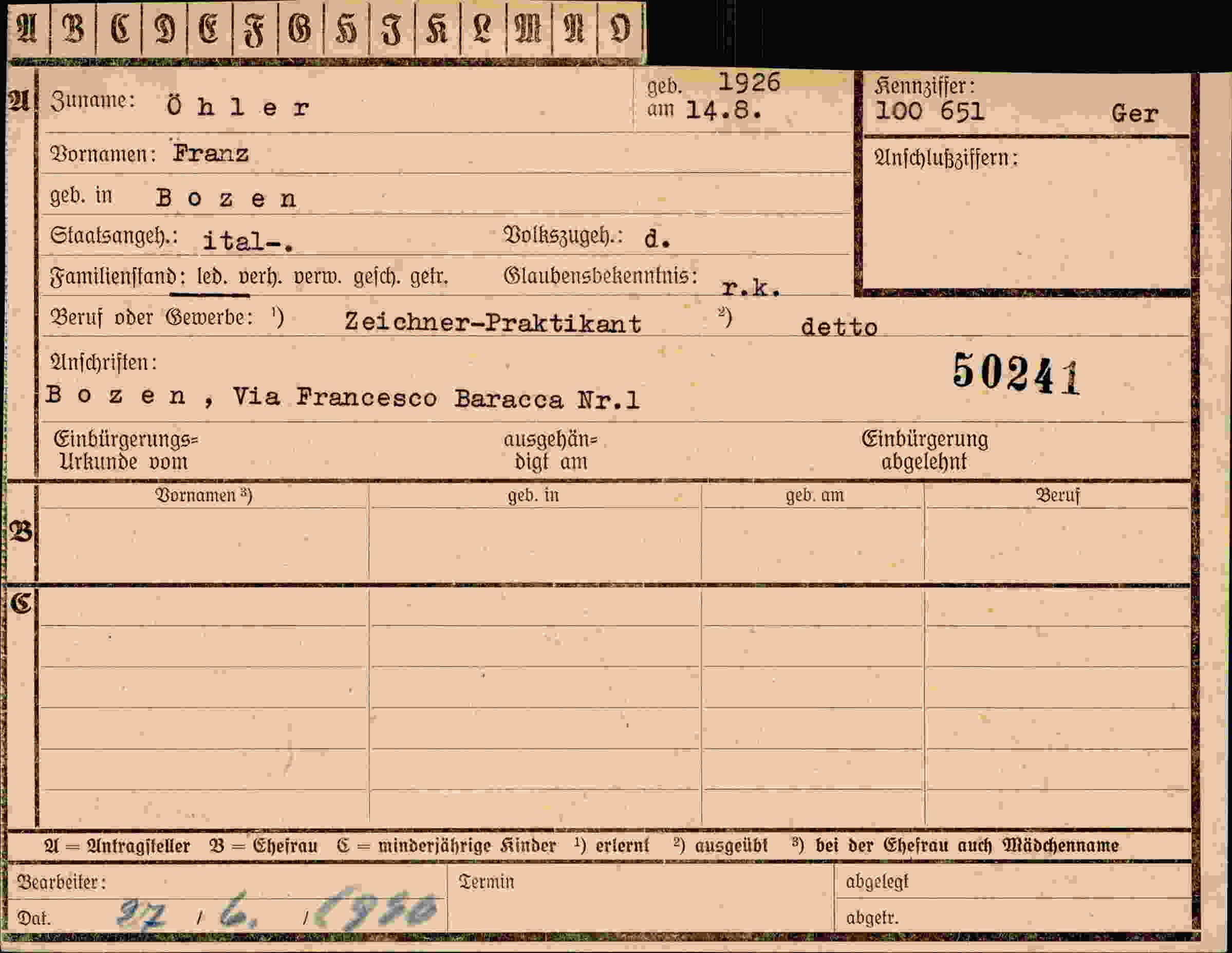 Dokument für Franz Öhler