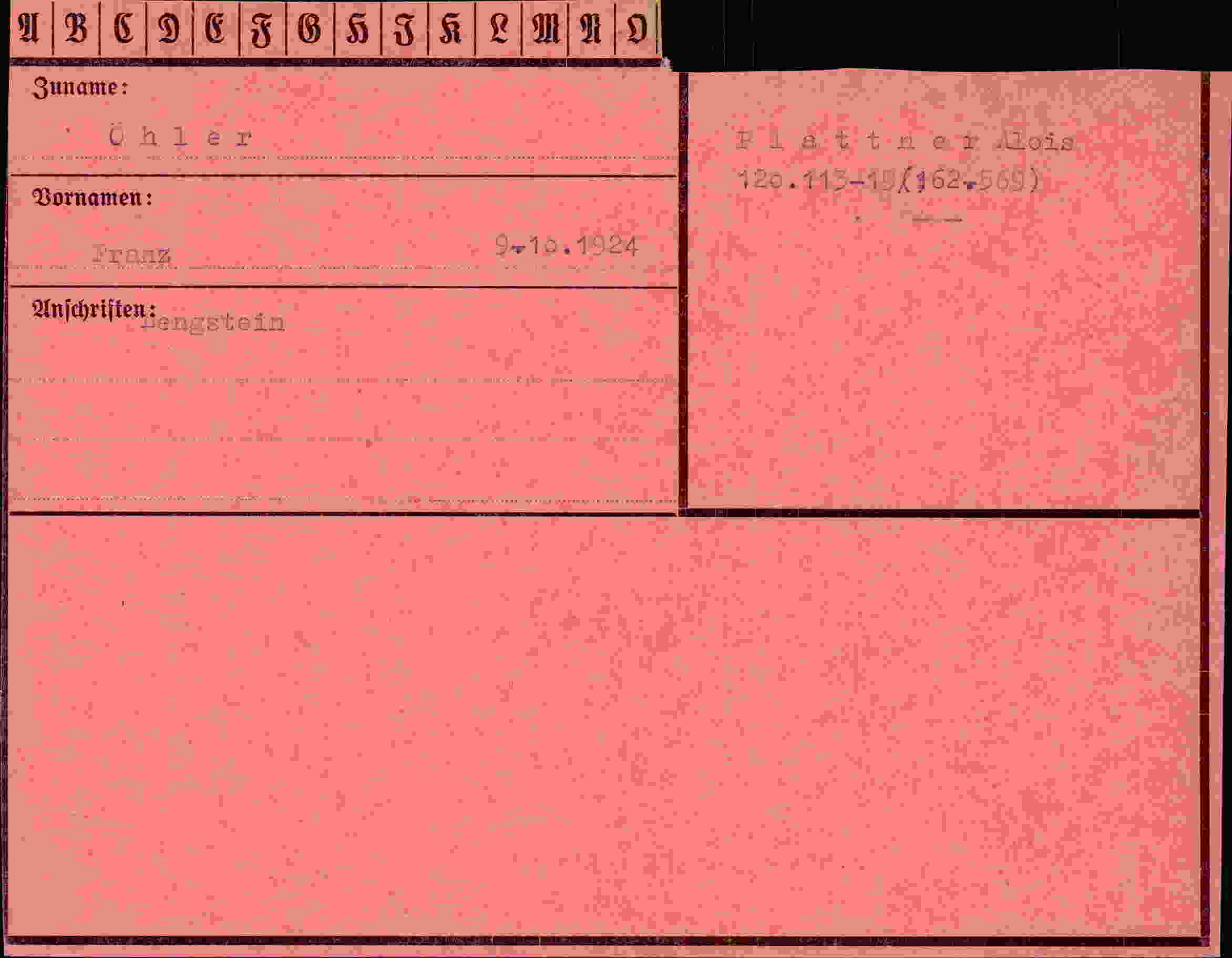 Vorderseite des Dokuments
