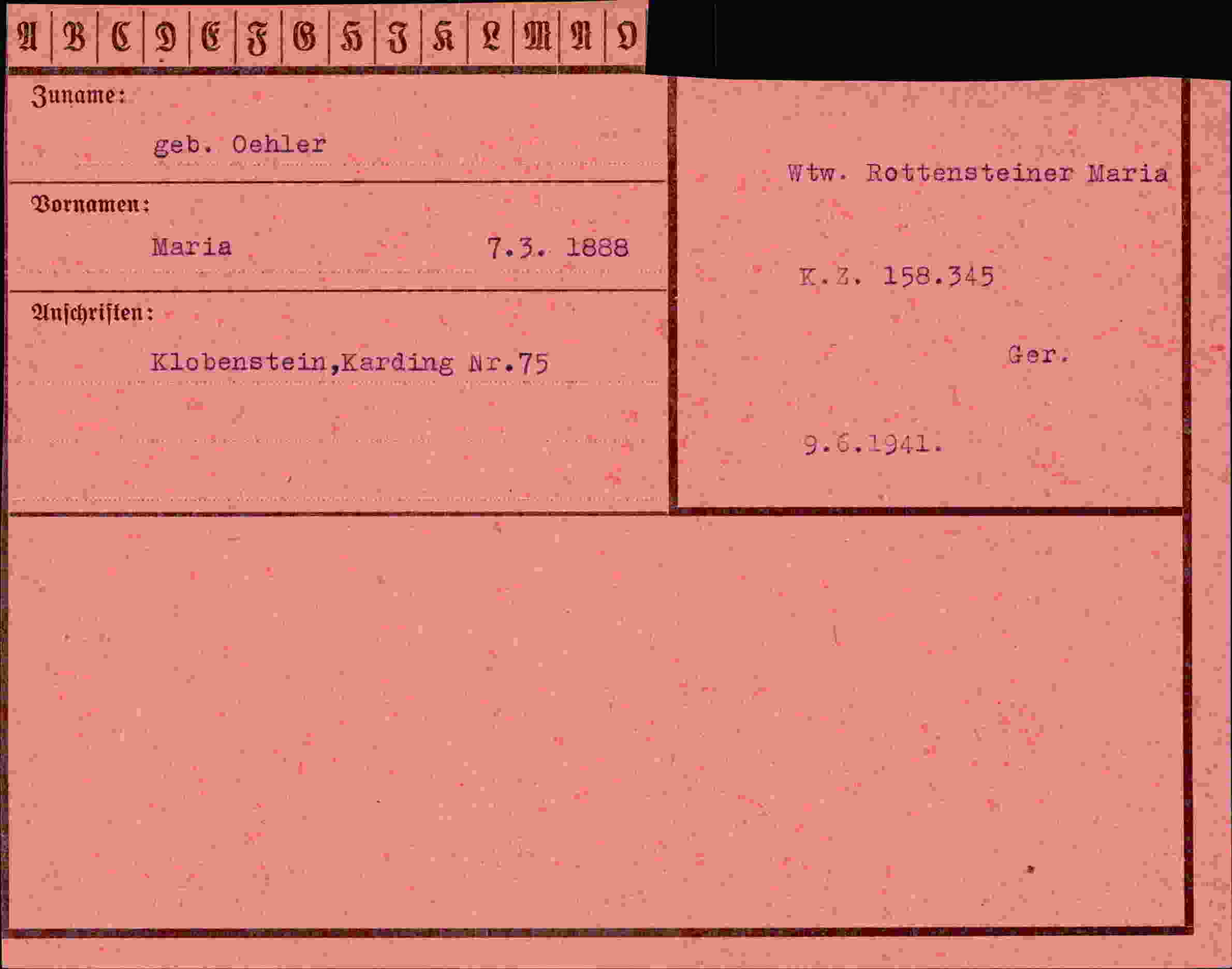 Vorderseite des Dokuments