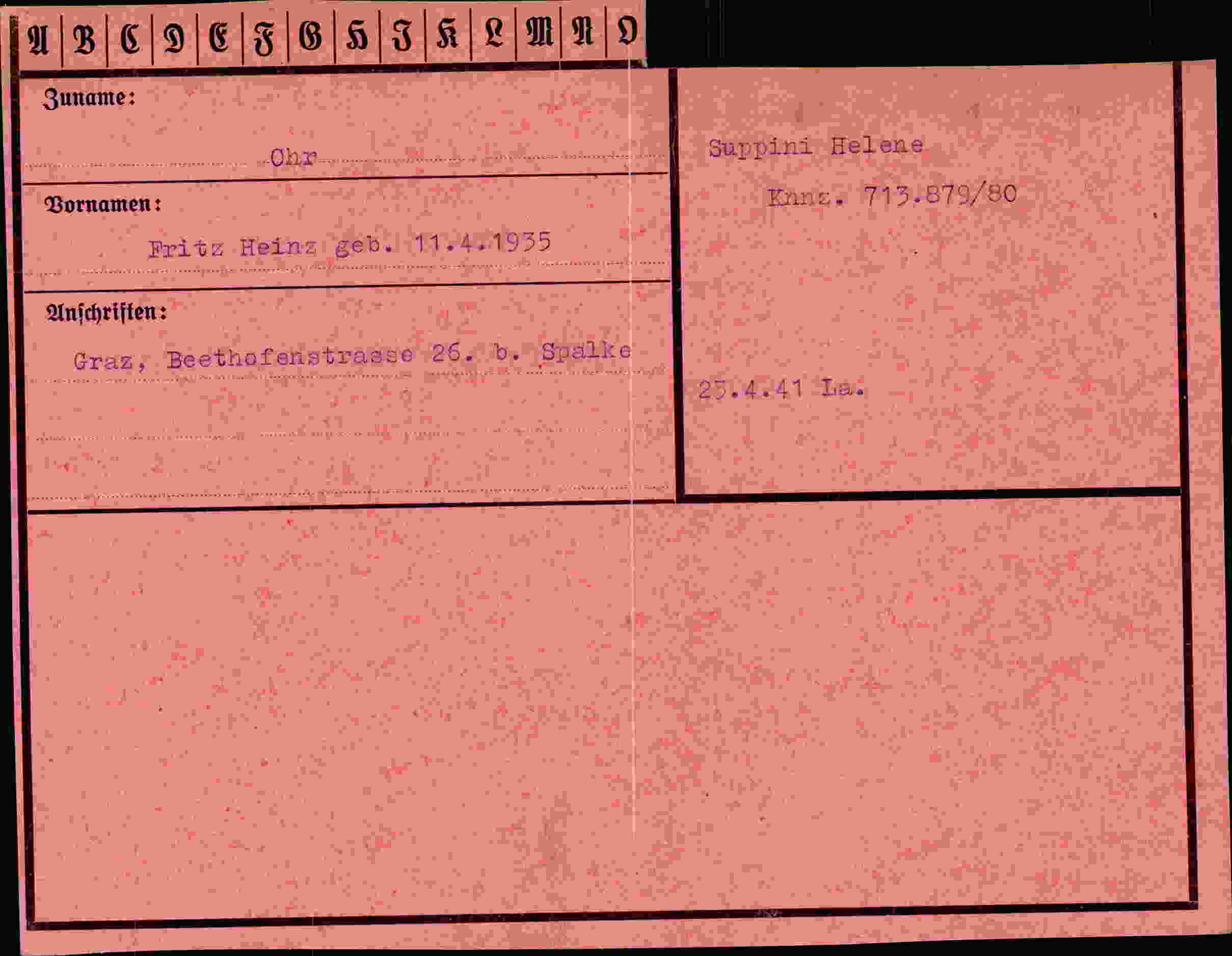 Vorderseite des Dokuments