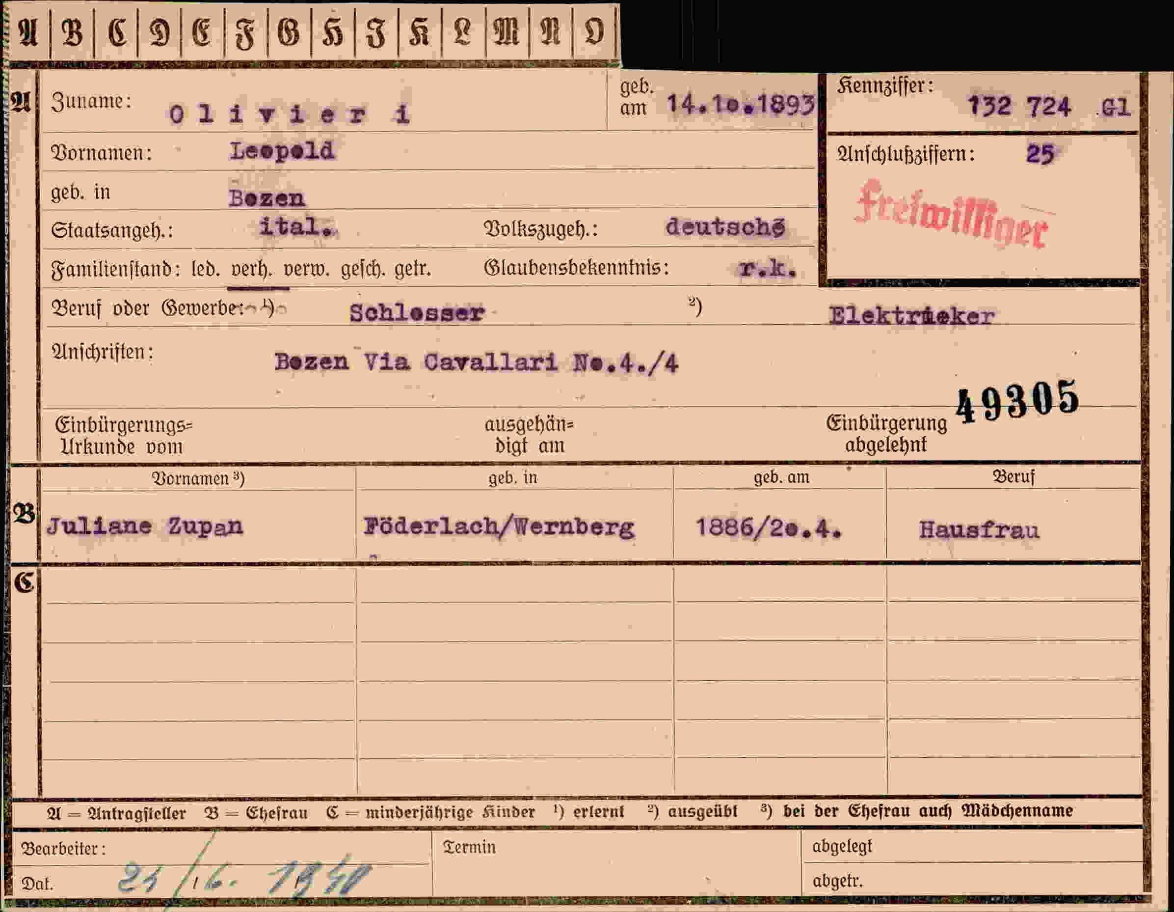 Dokument für Leopold Olivier i