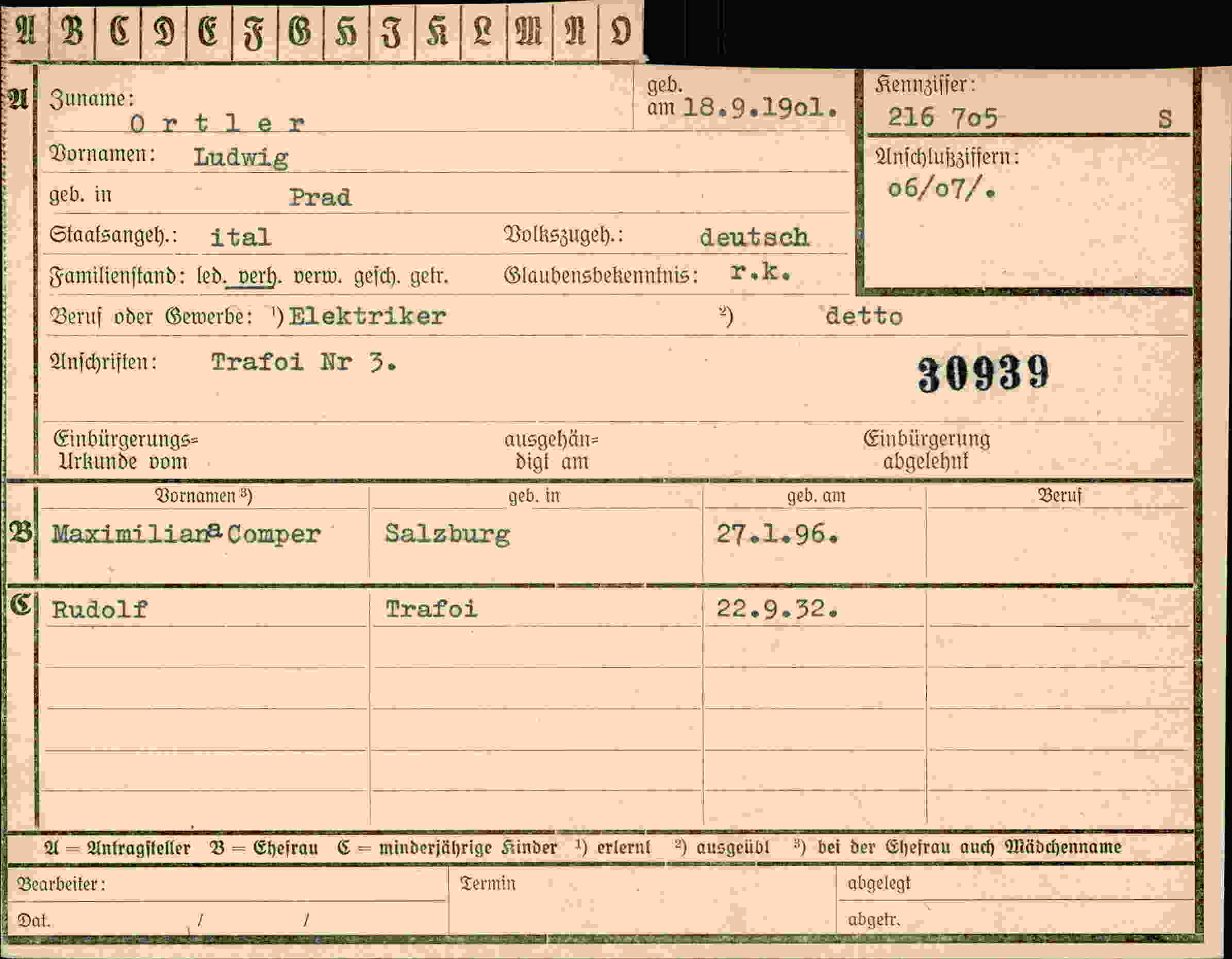 Dokument für Ludwig Ortler