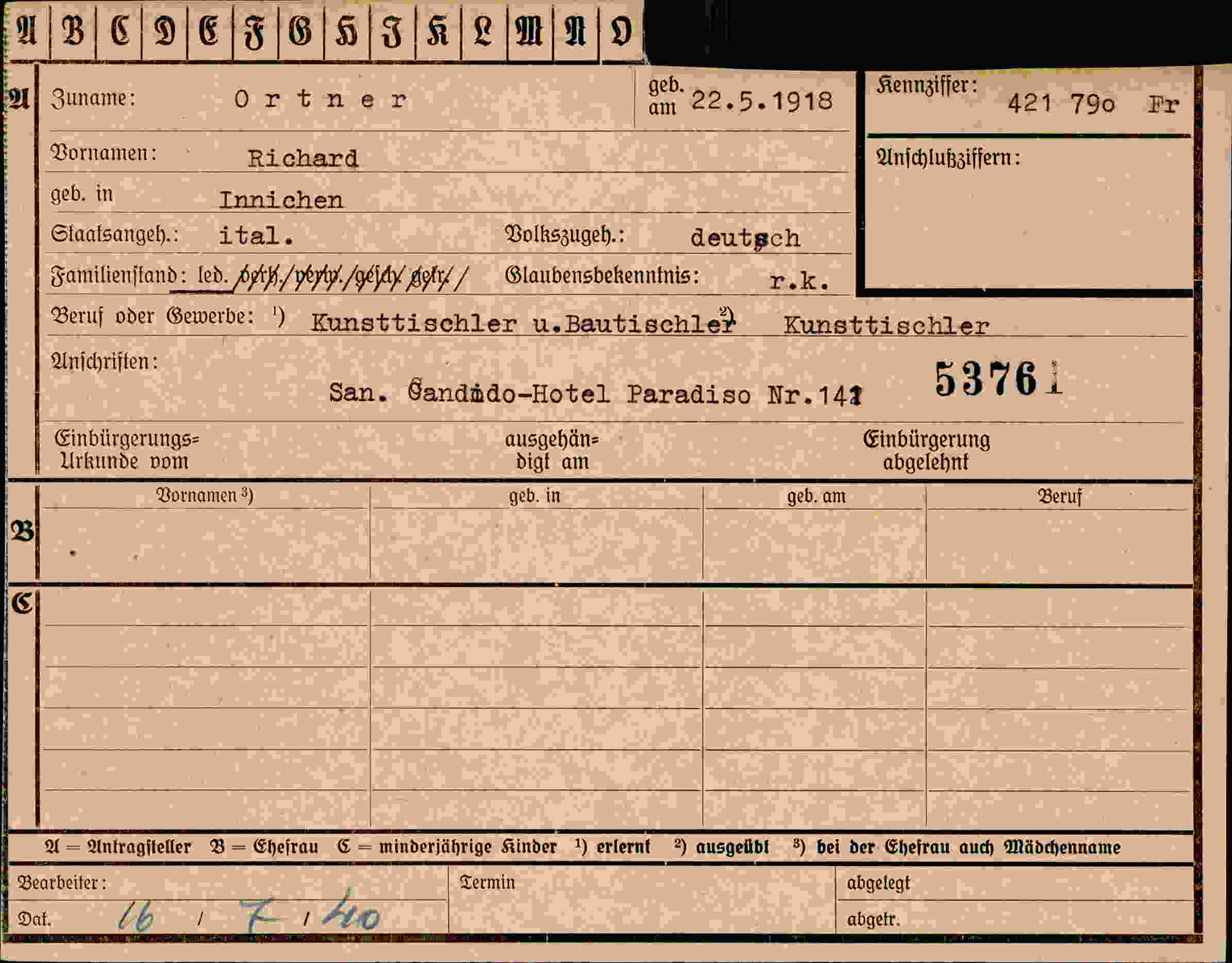 Dokument für Richard Ortner