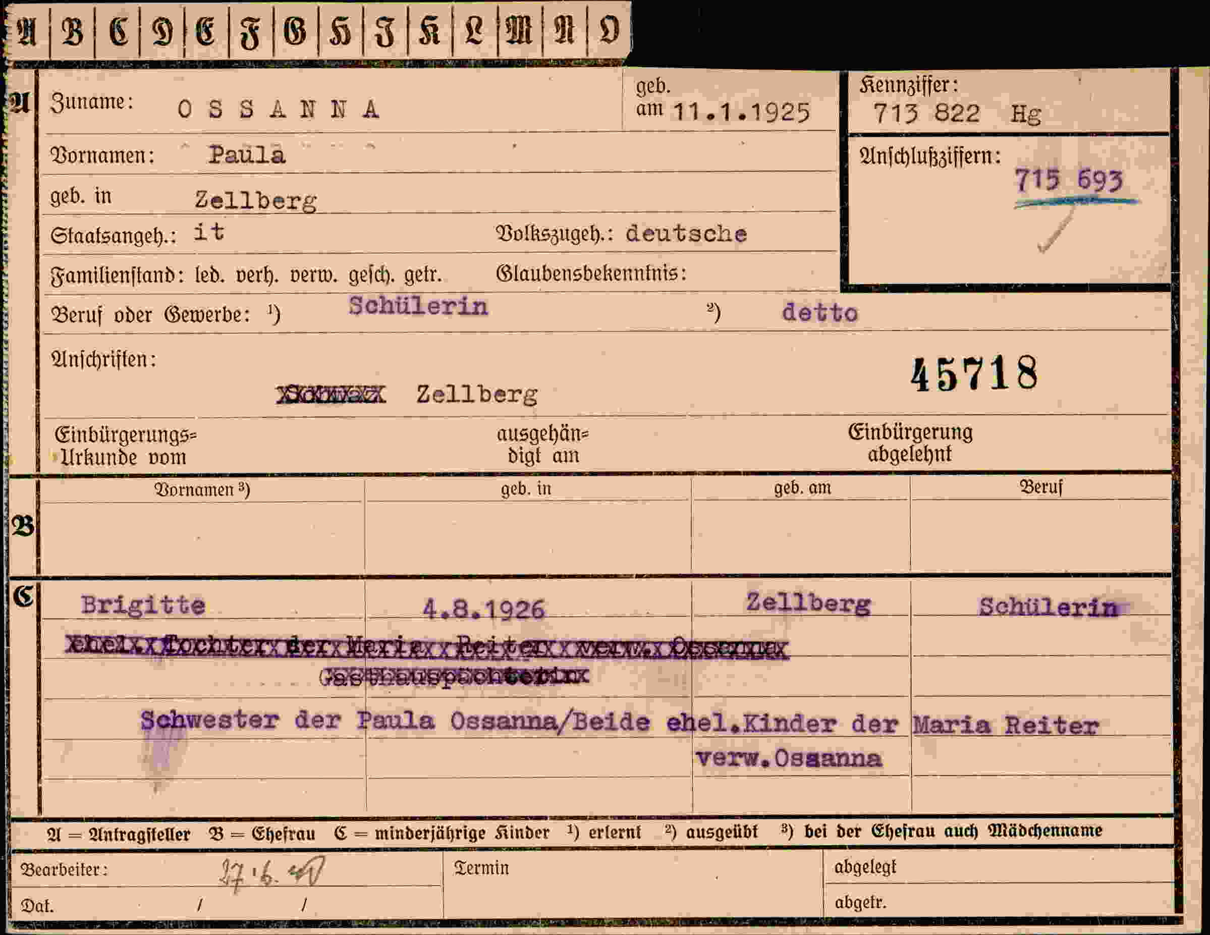 Vorderseite des Dokuments