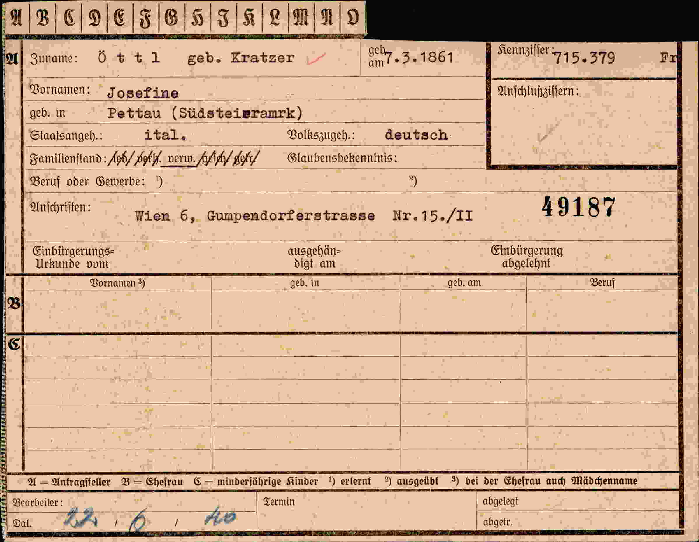 Dokument für Josefine Öttl