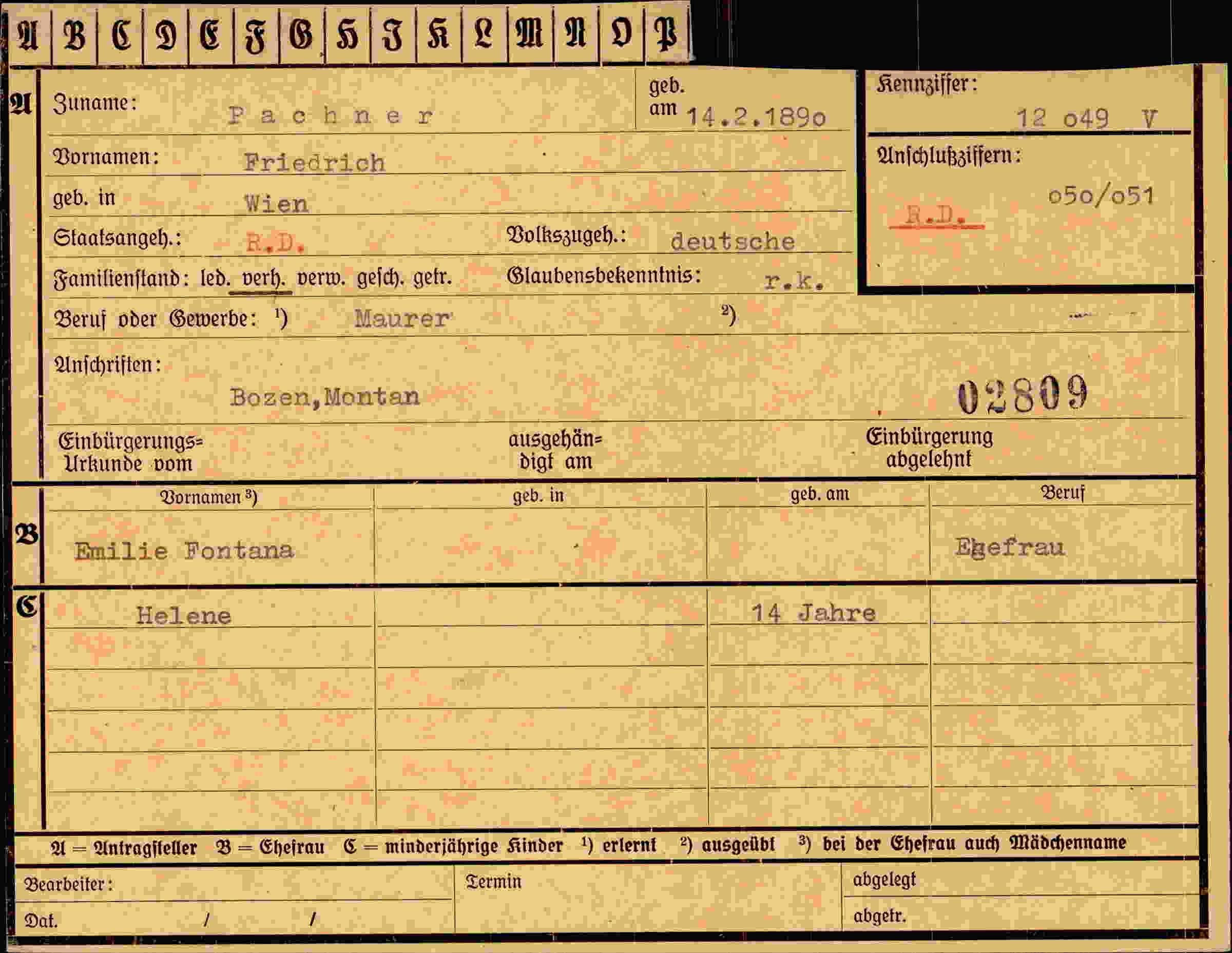 Dokument für Friedrich Pachner