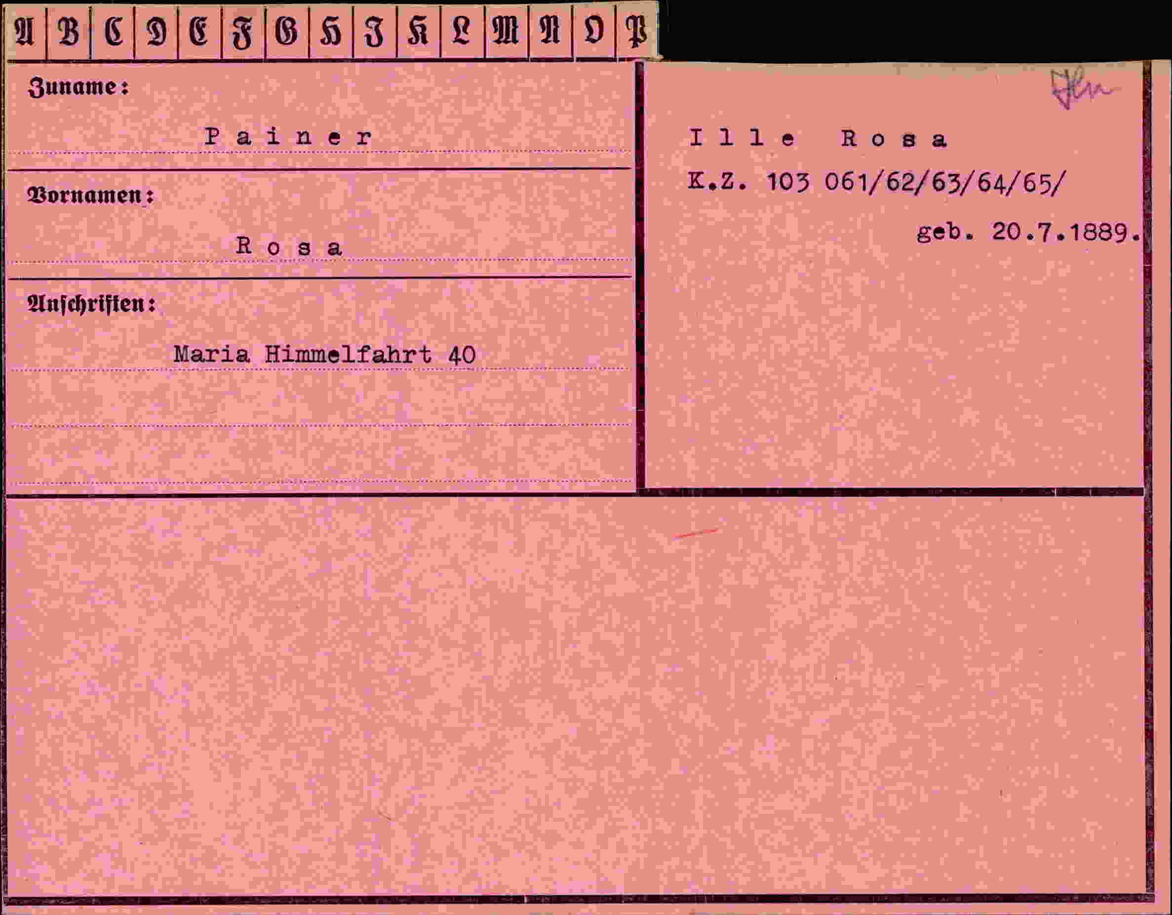 Dokument für Rosa Painer