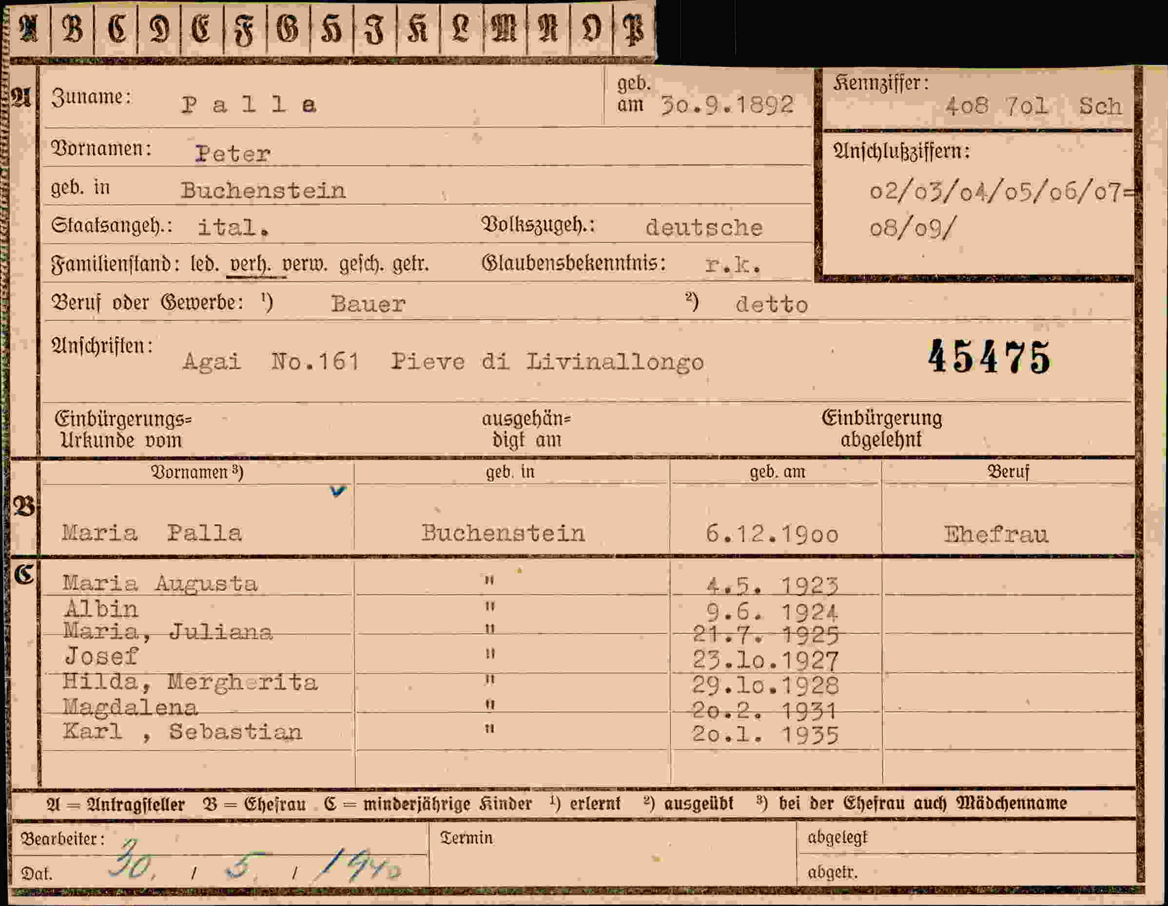 Dokument für Peter Palla