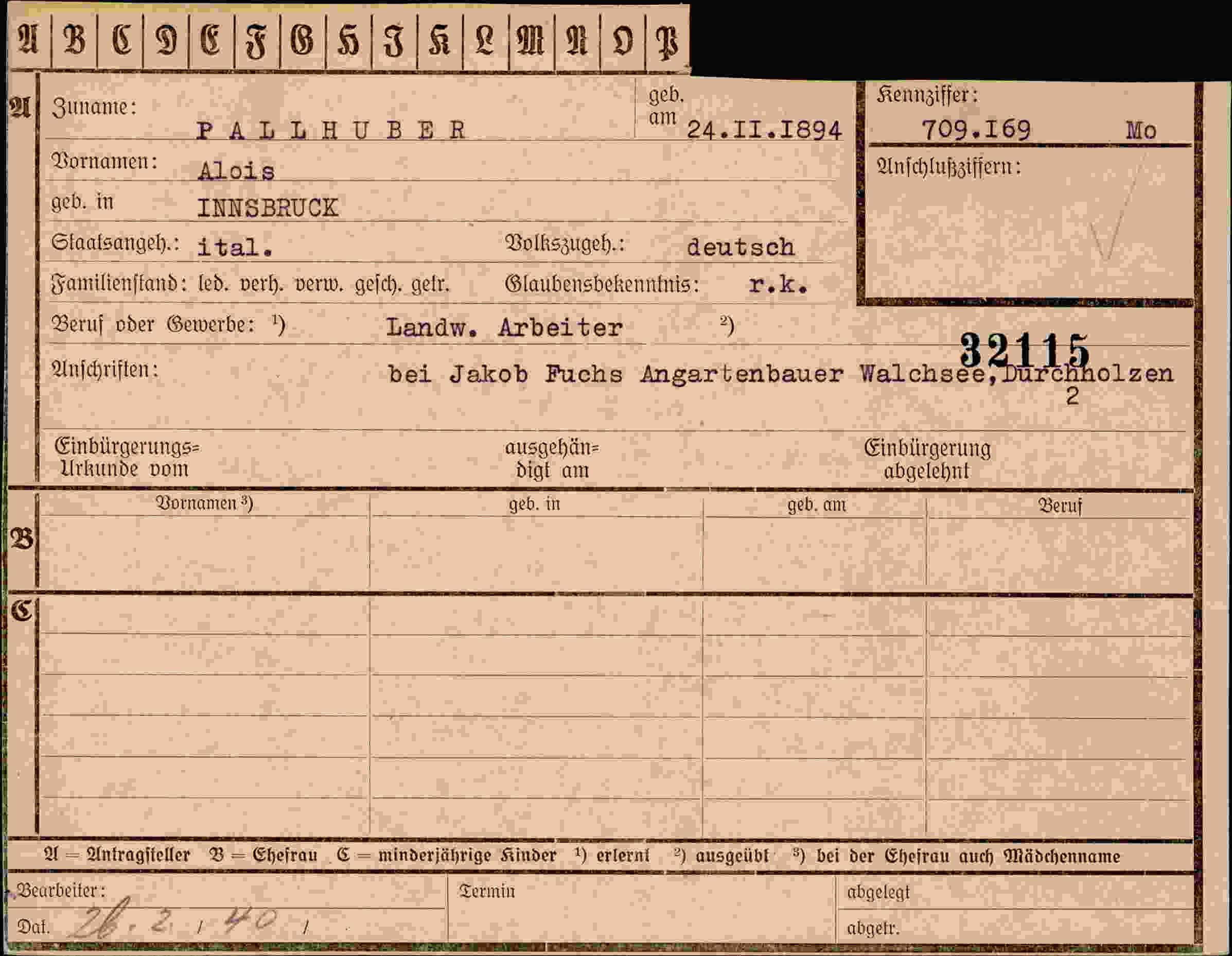 Dokument für Alois Pallhuber