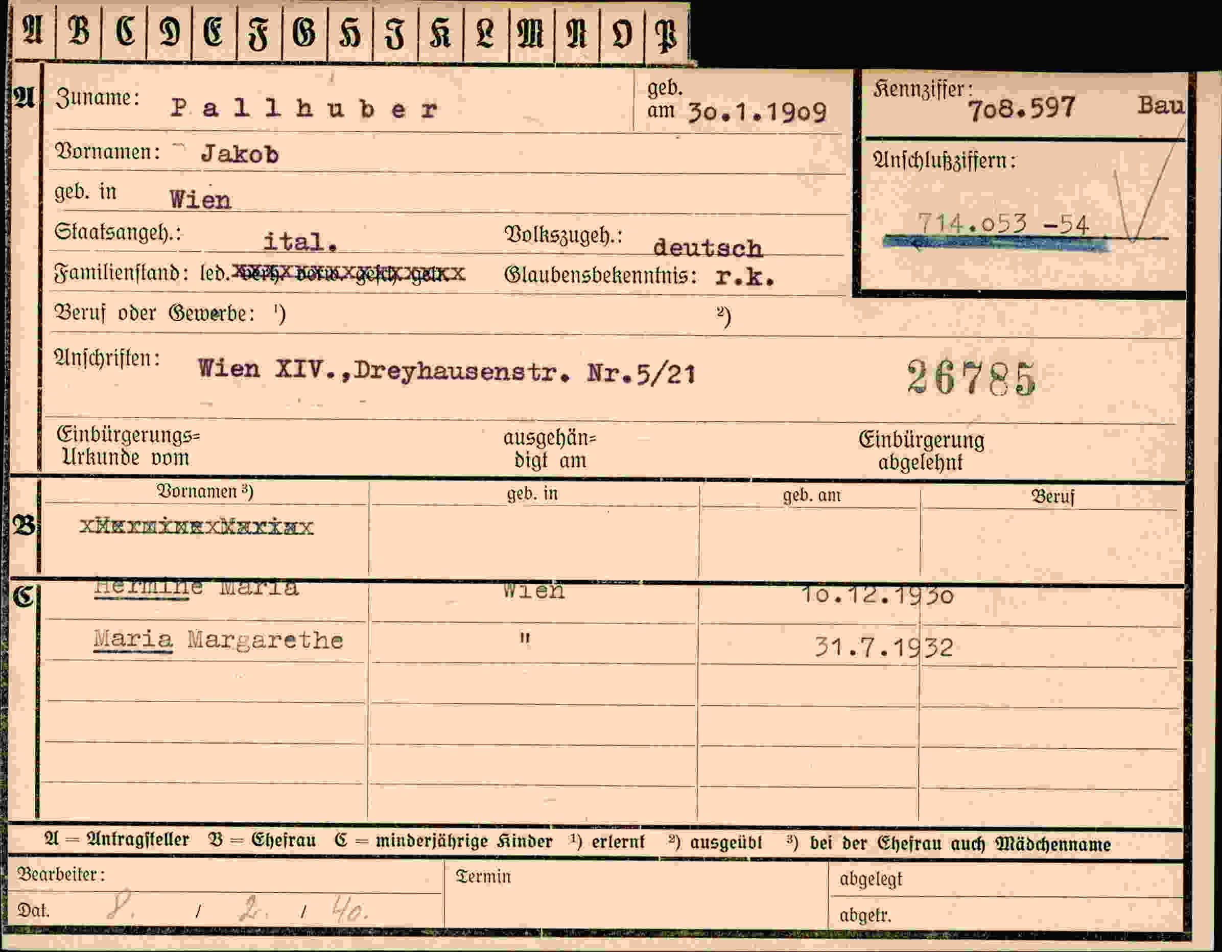 Dokument für Jakob Pallhuber