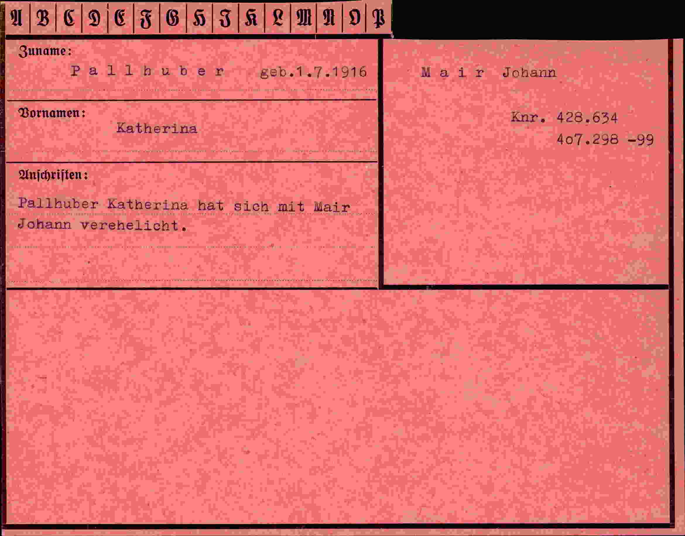 Dokument für Katherina Pallhuber