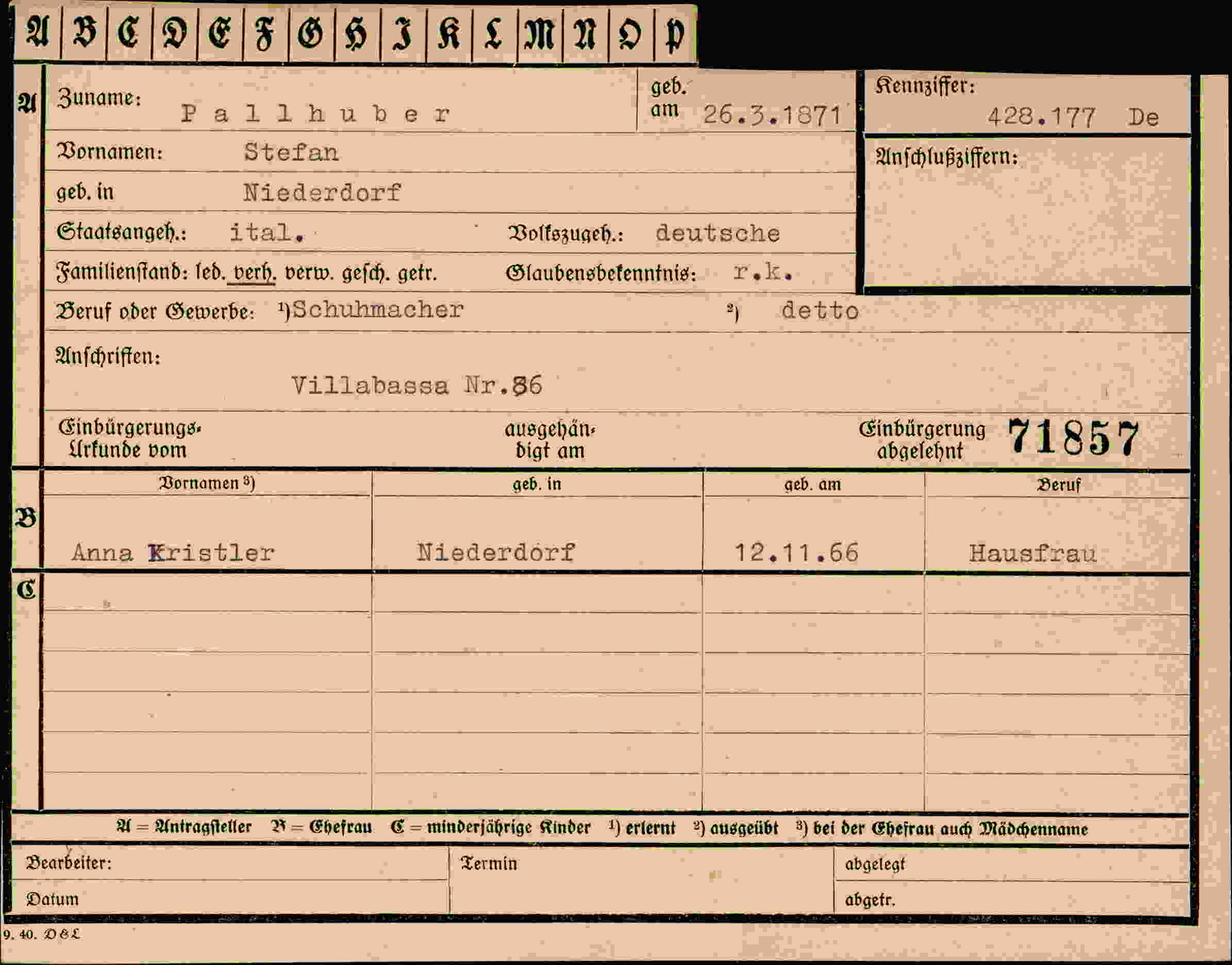 Dokument für Stefan Pallhuber
