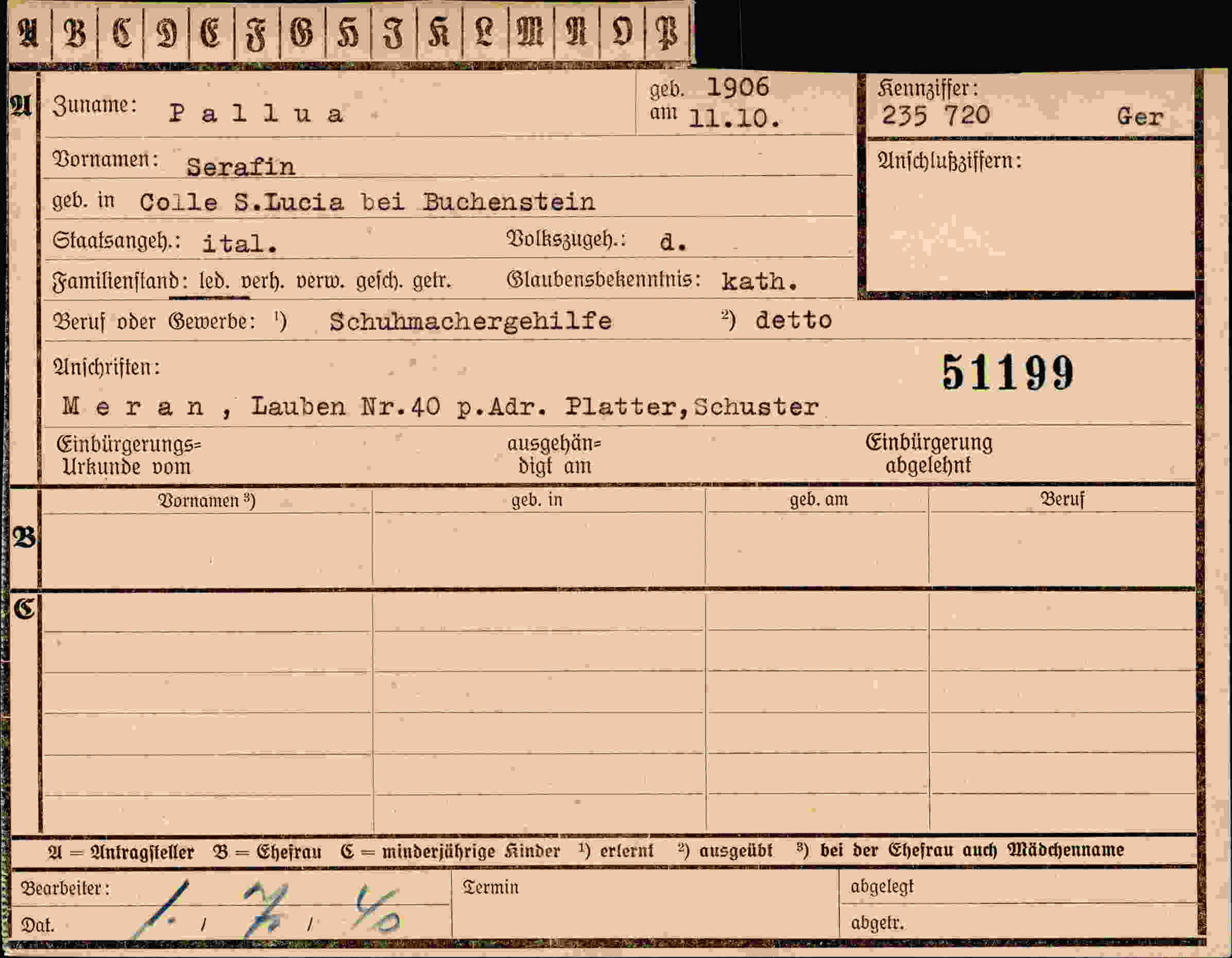 Vorderseite des Dokuments