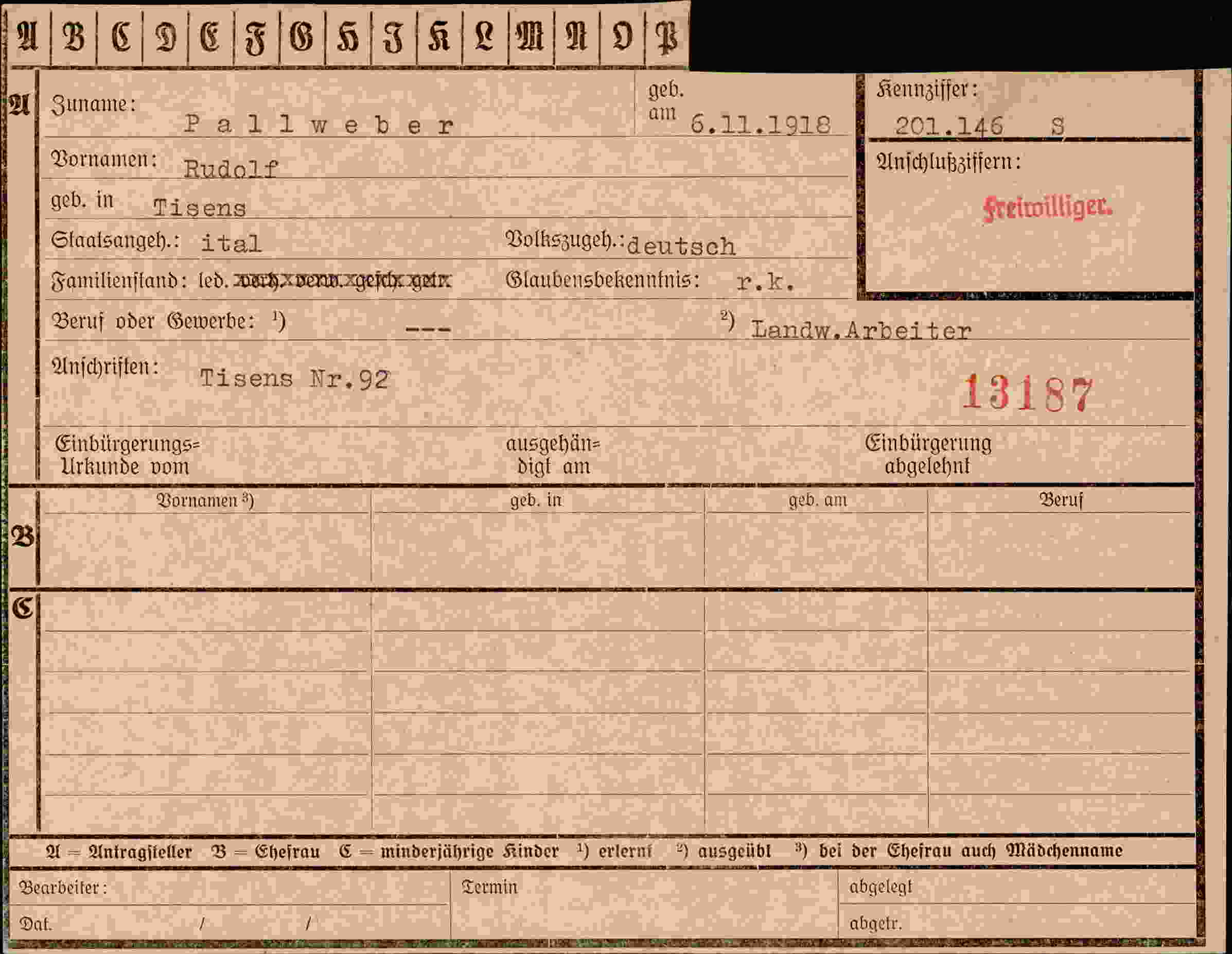 Dokument für Rudolf Pallweber