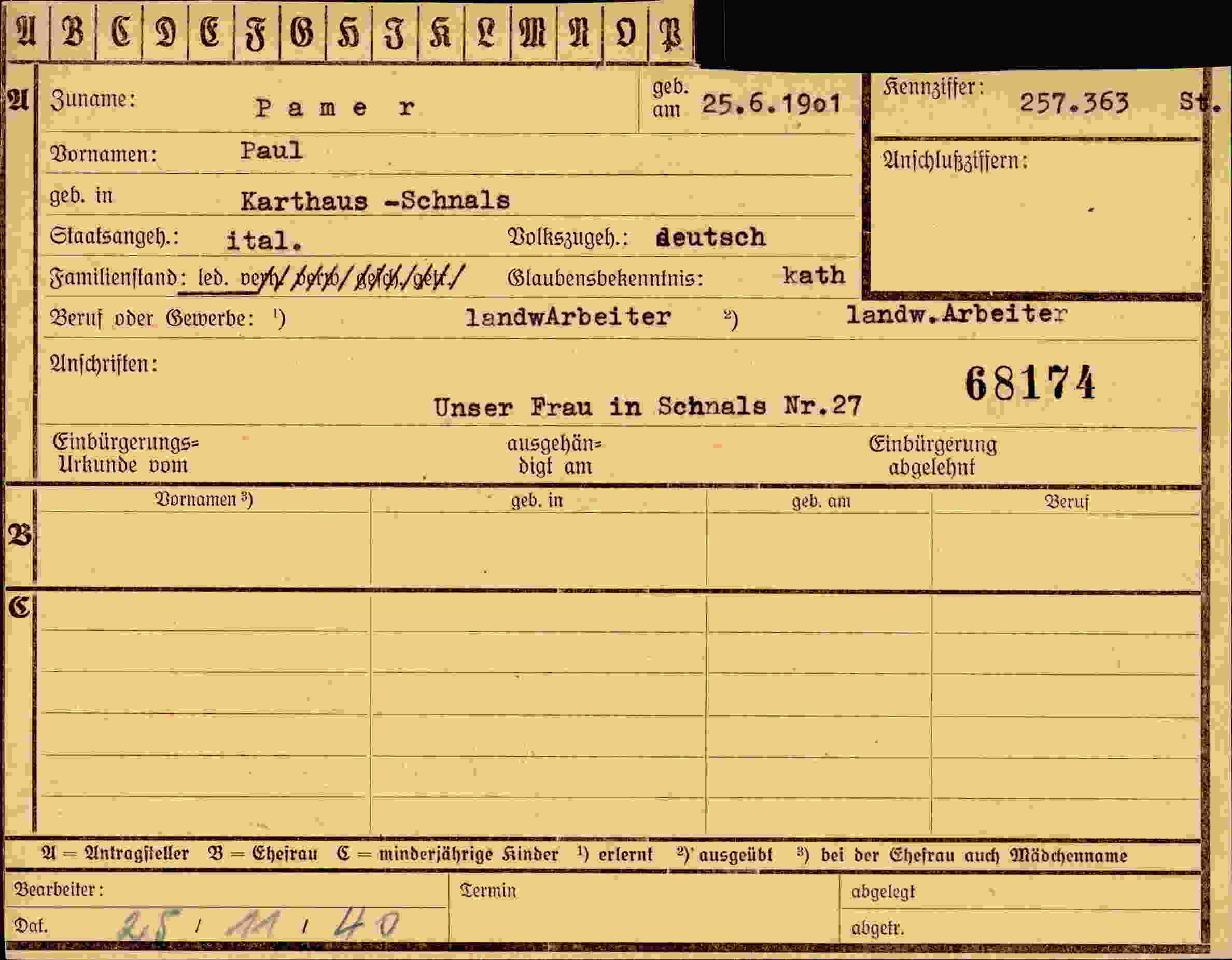 Dokument für Paul Pamer