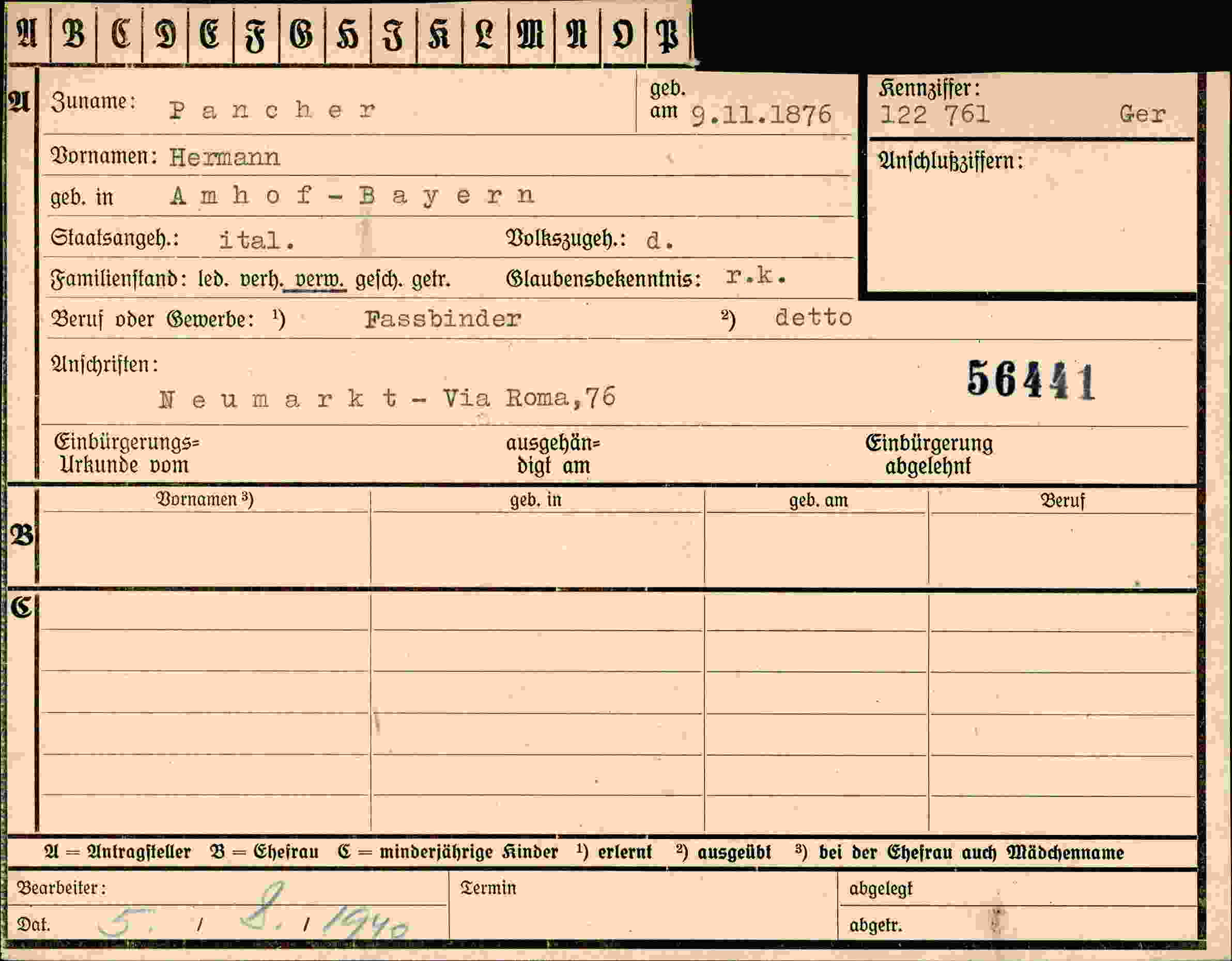 Dokument für Hermann Pancher