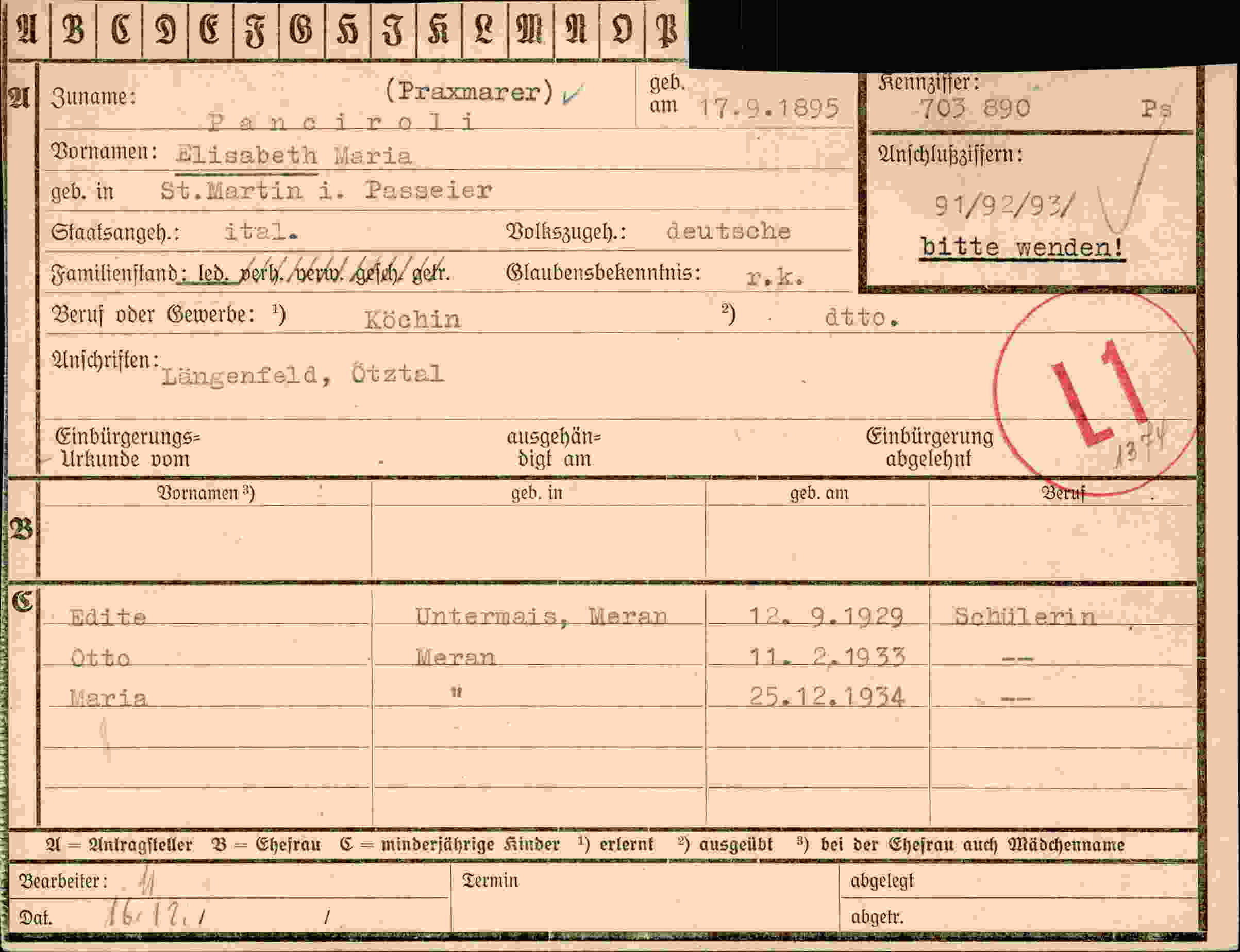 Dokument für Elisabeth Maria Pancirol