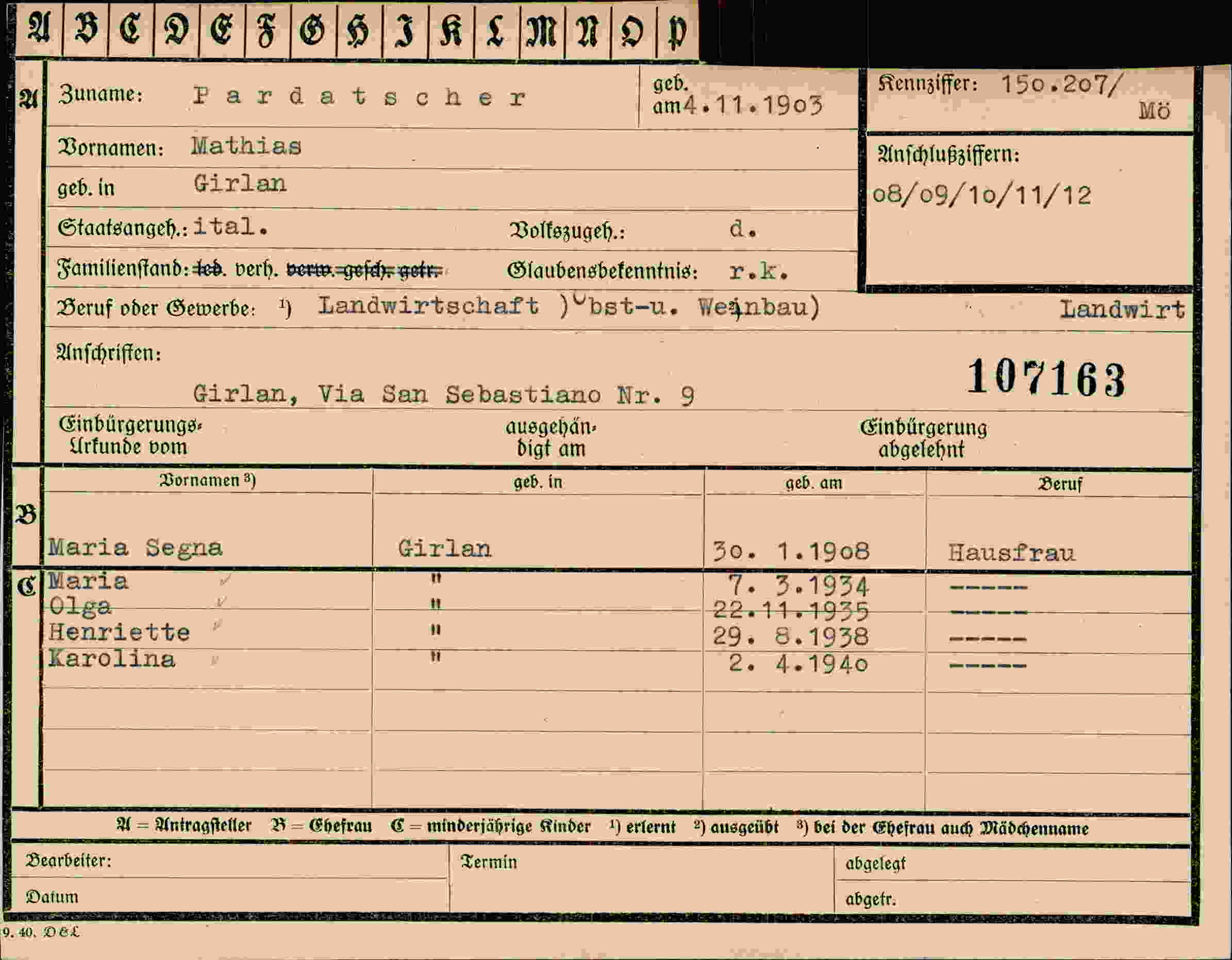 Dokument für Mathias Pardatscher