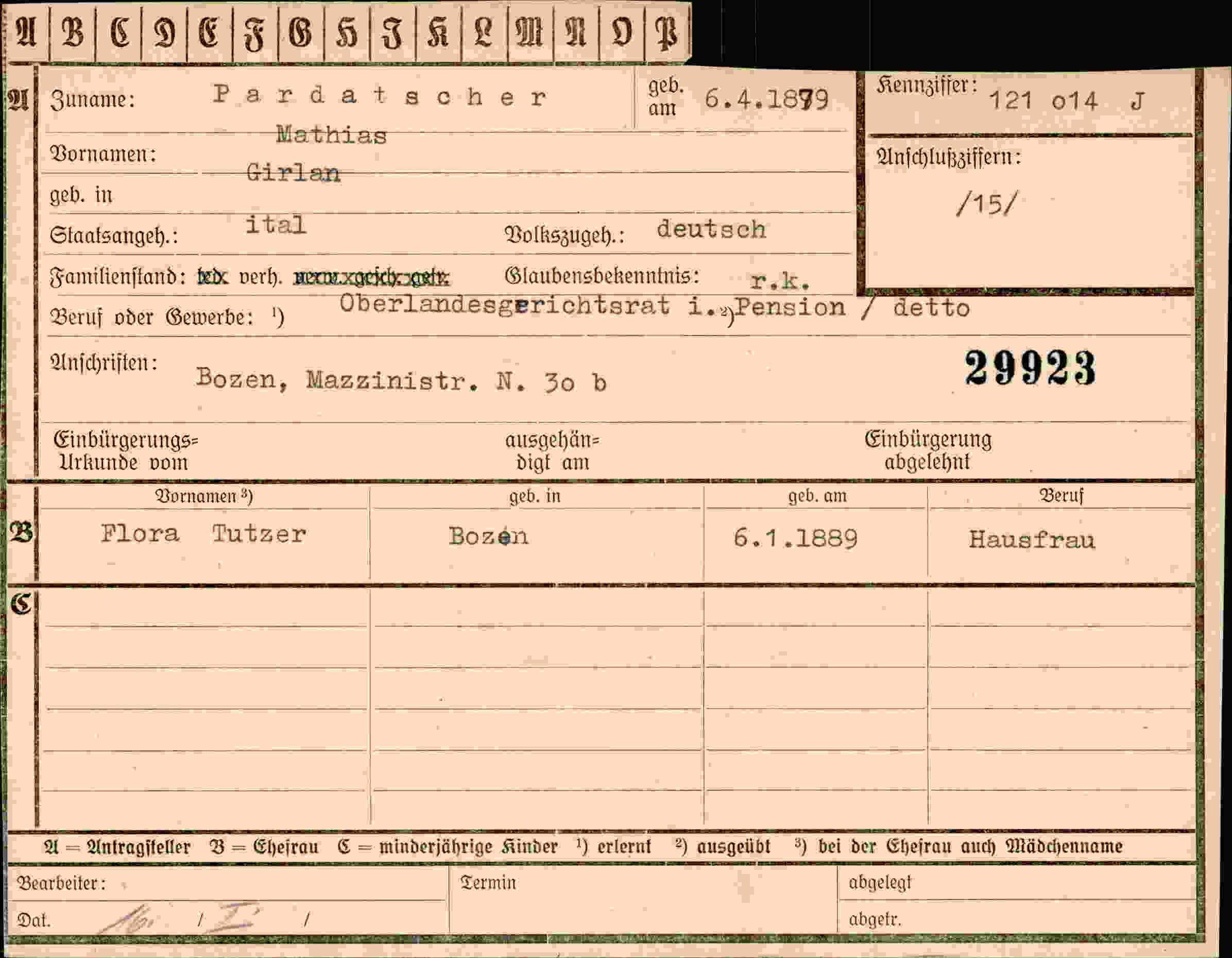 Dokument für Mathias Pardatscher