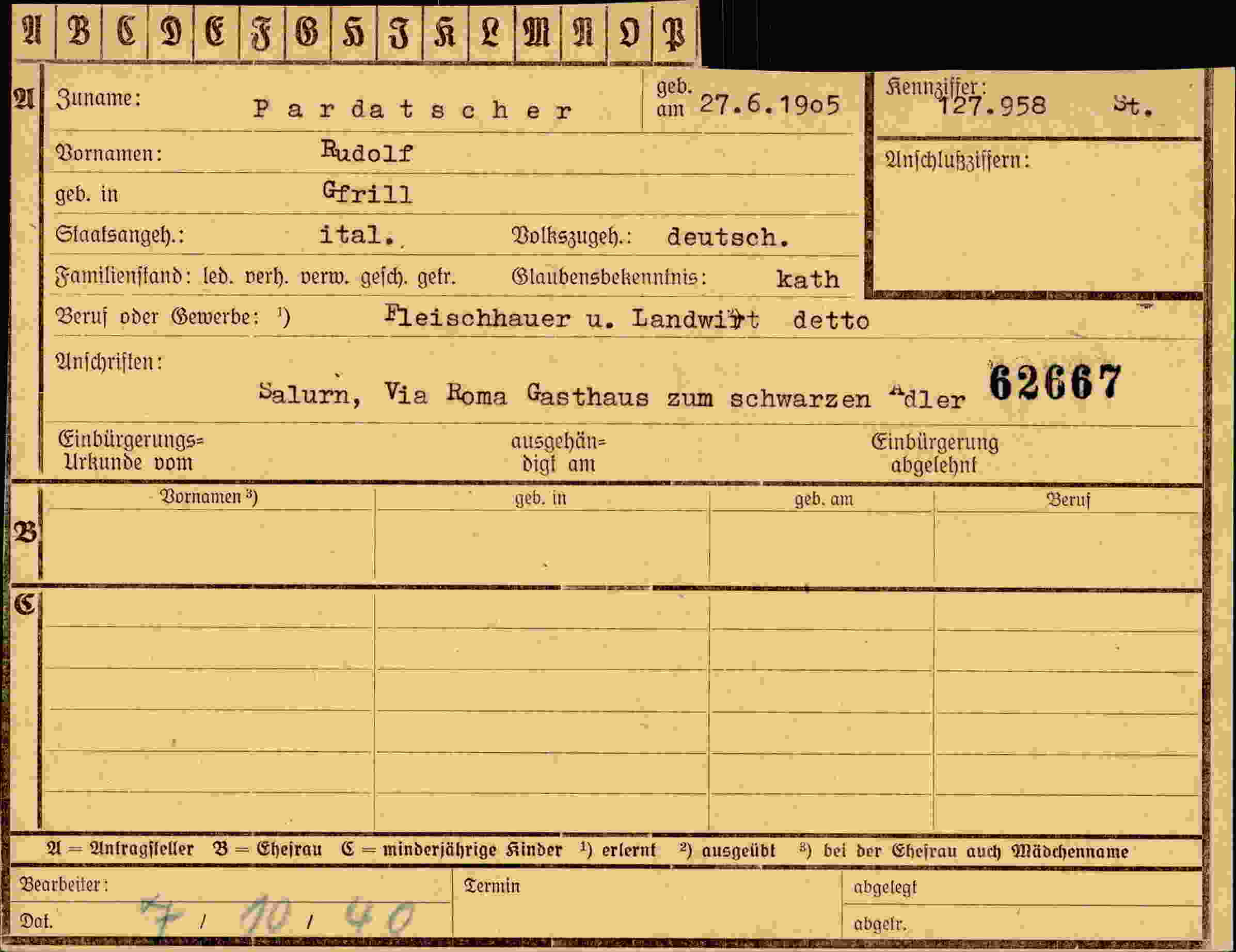 Dokument für Rudolf Pardatscher