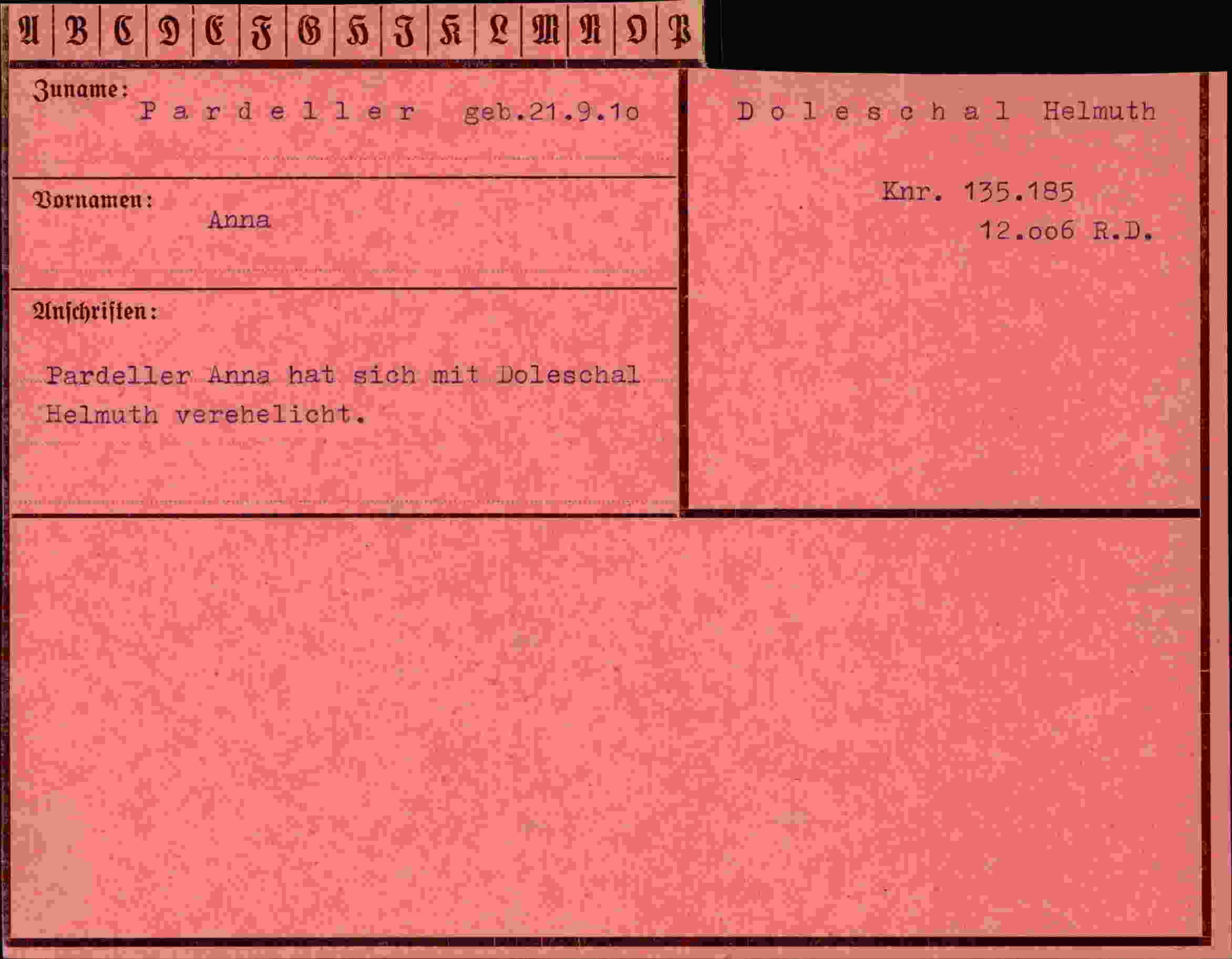 Vorderseite des Dokuments