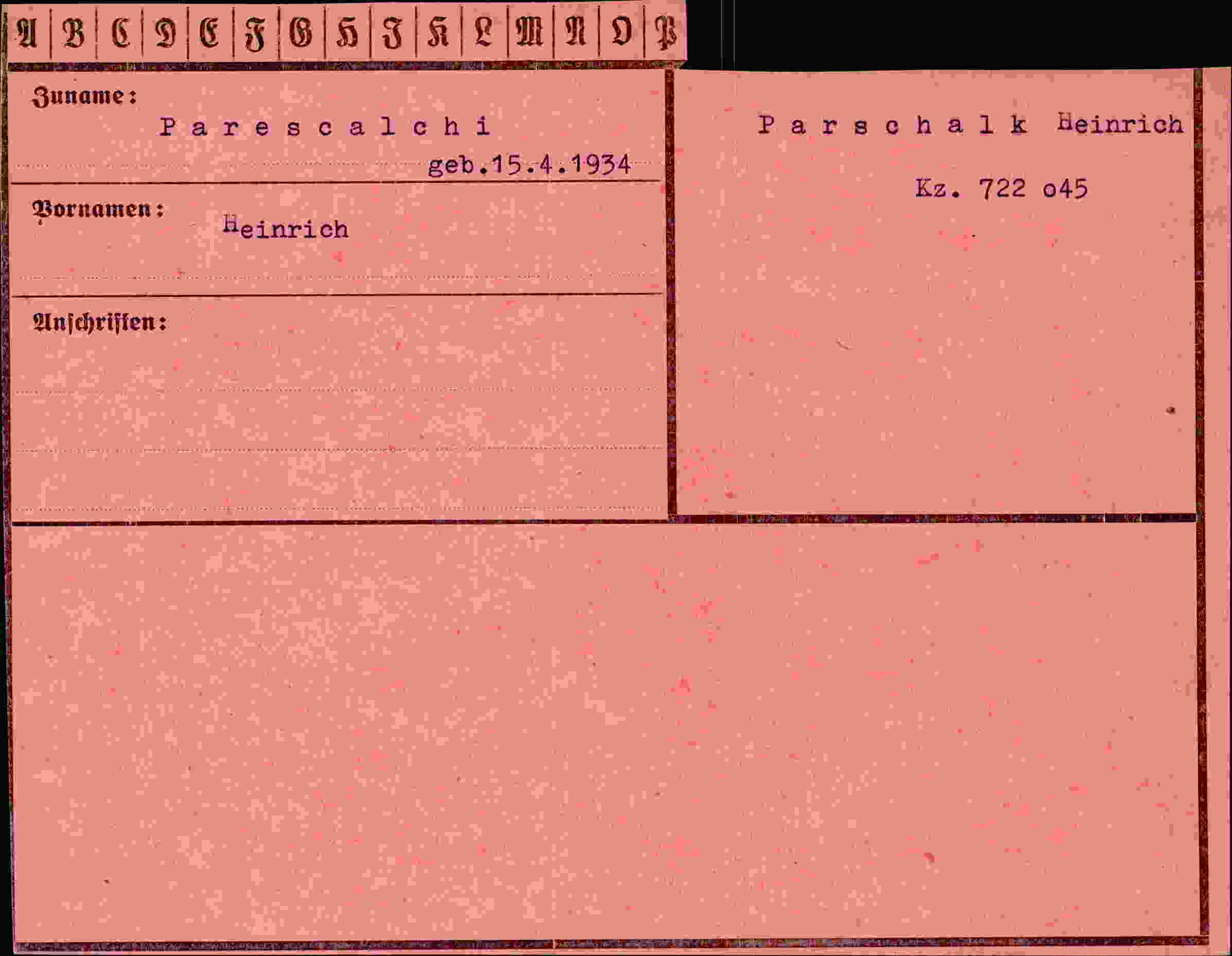Vorderseite des Dokuments