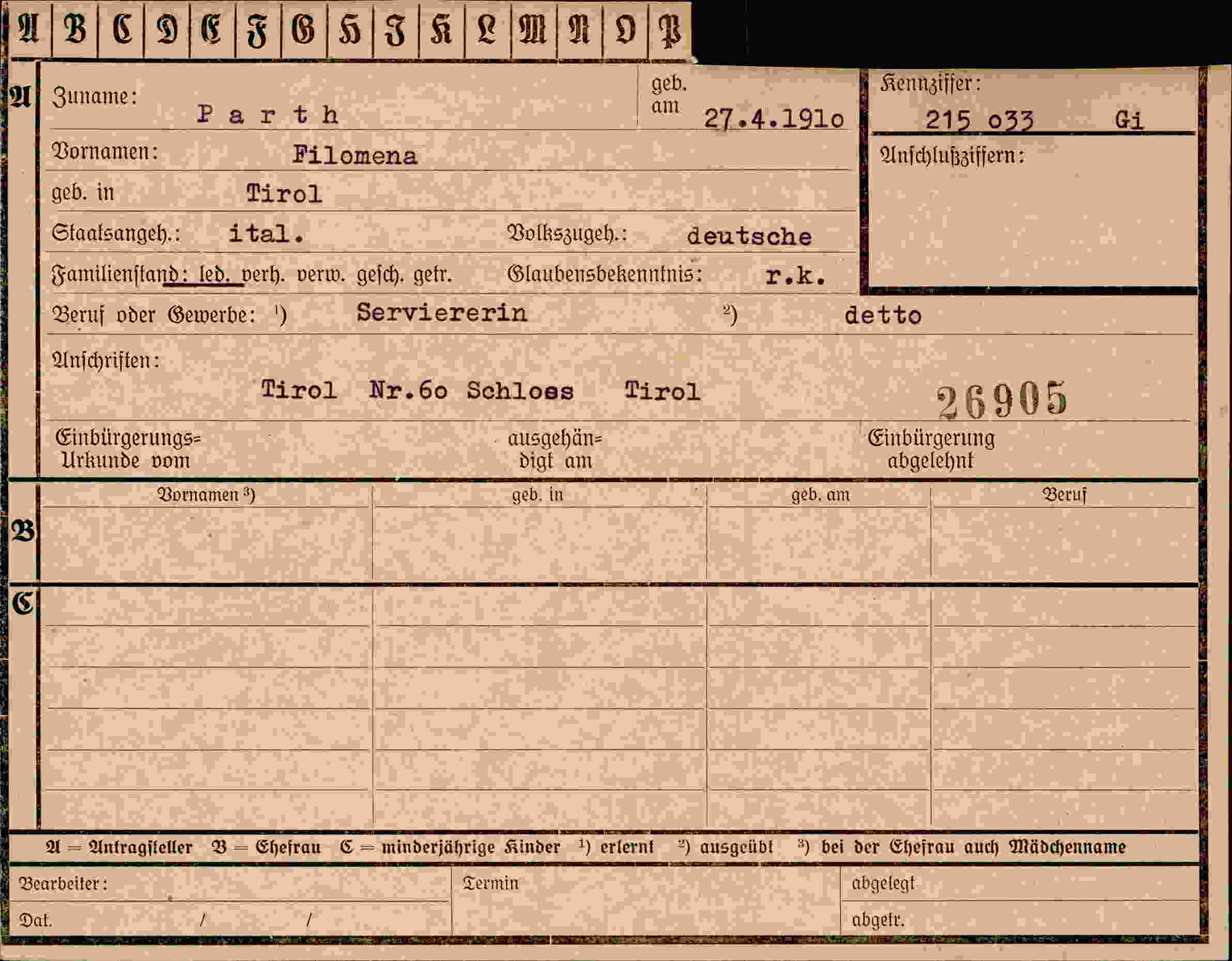 Dokument für Filomena Parth