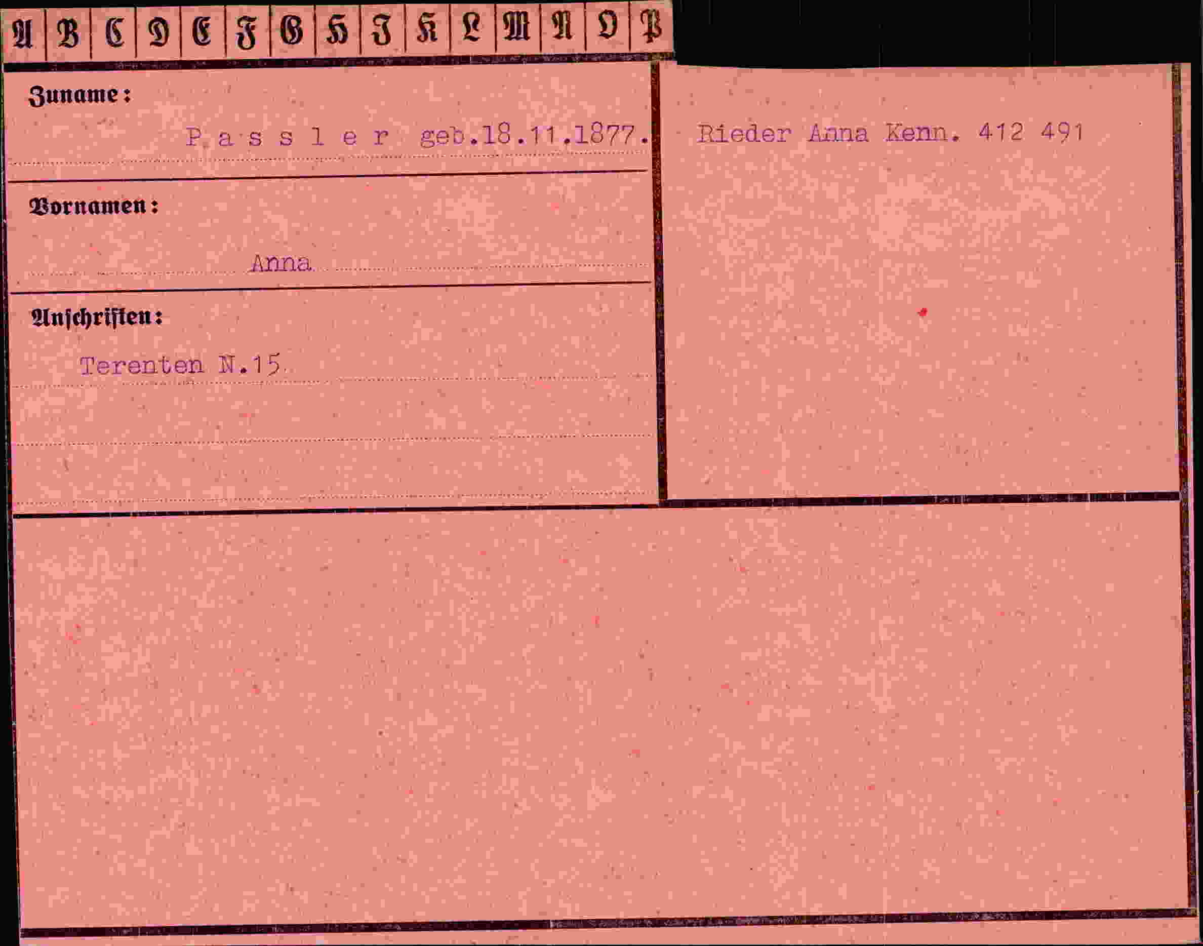Dokument für Anna Passler