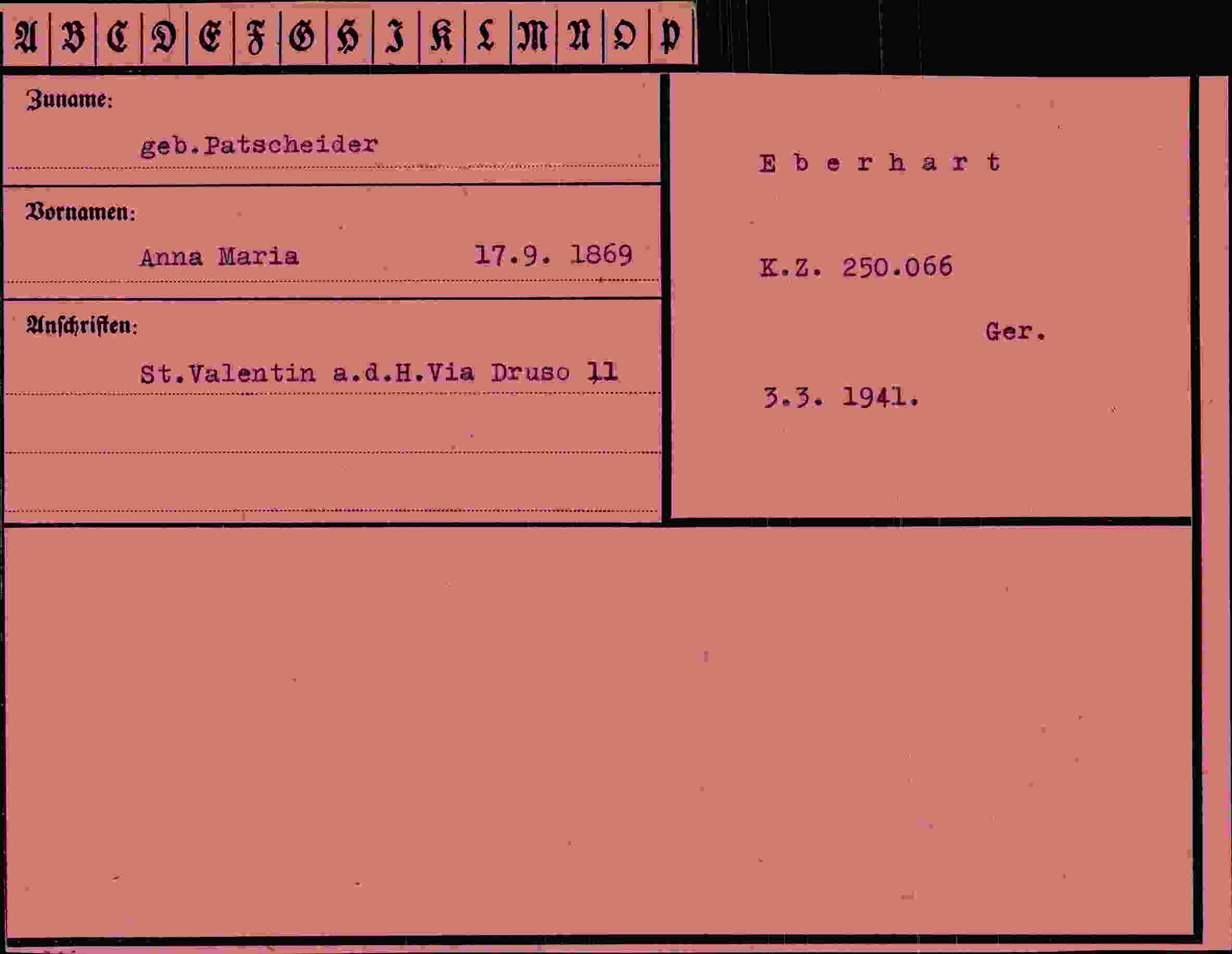 Vorderseite des Dokuments
