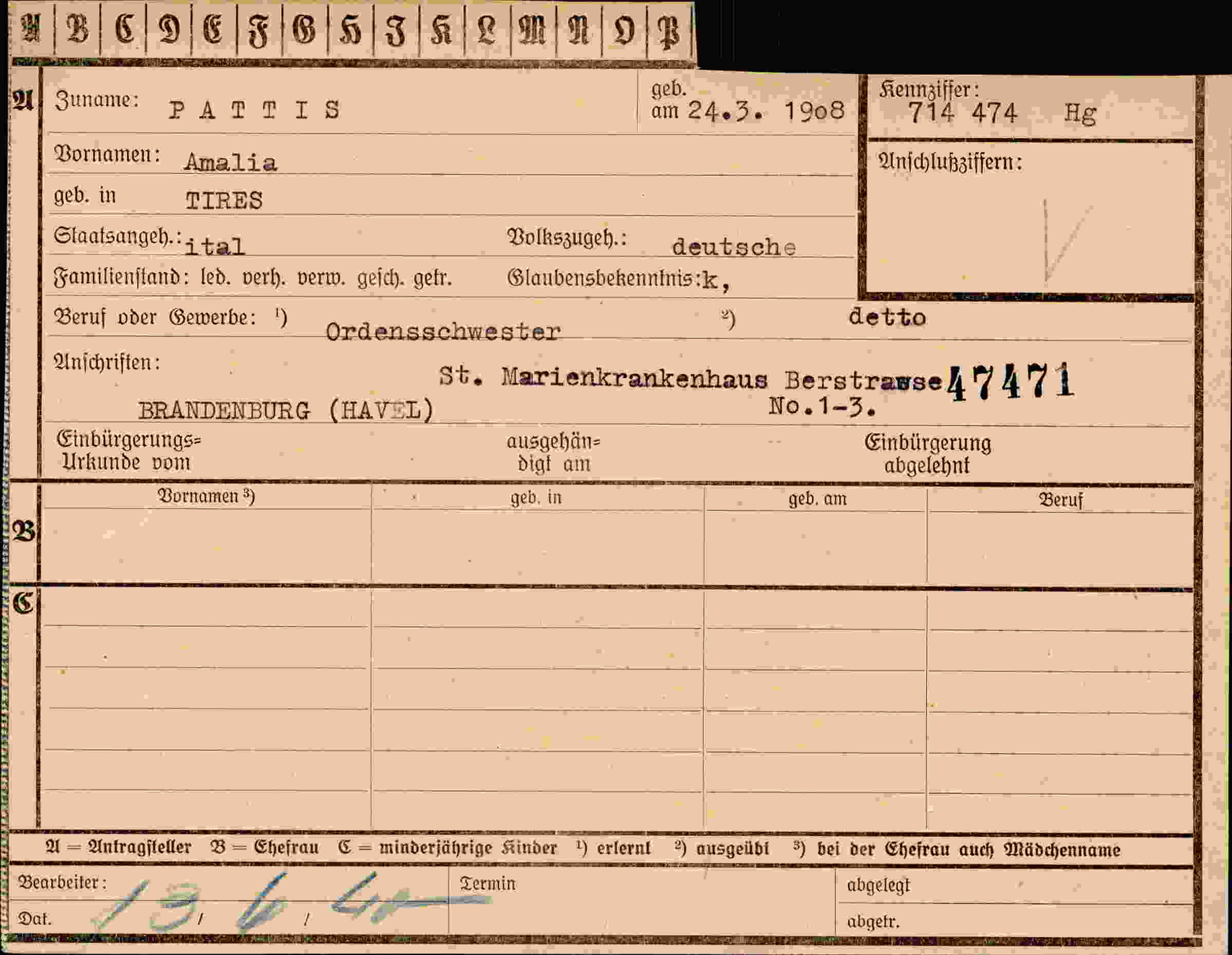 Dokument für Amalia Pattis