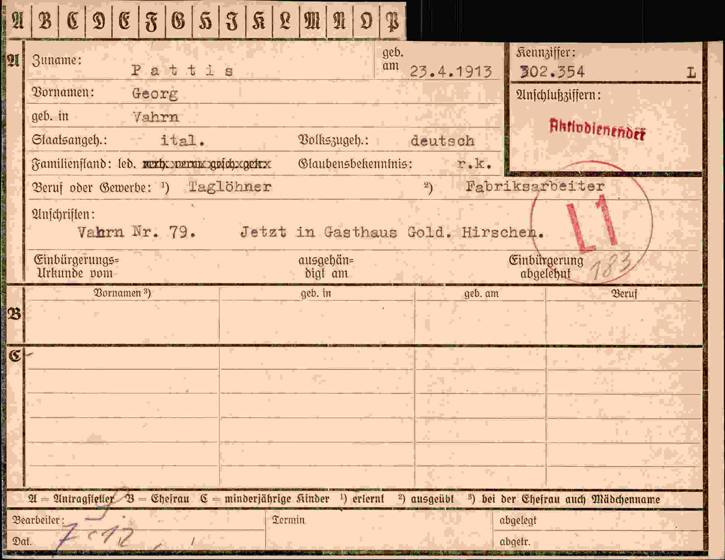 Dokument für Georg Pattis