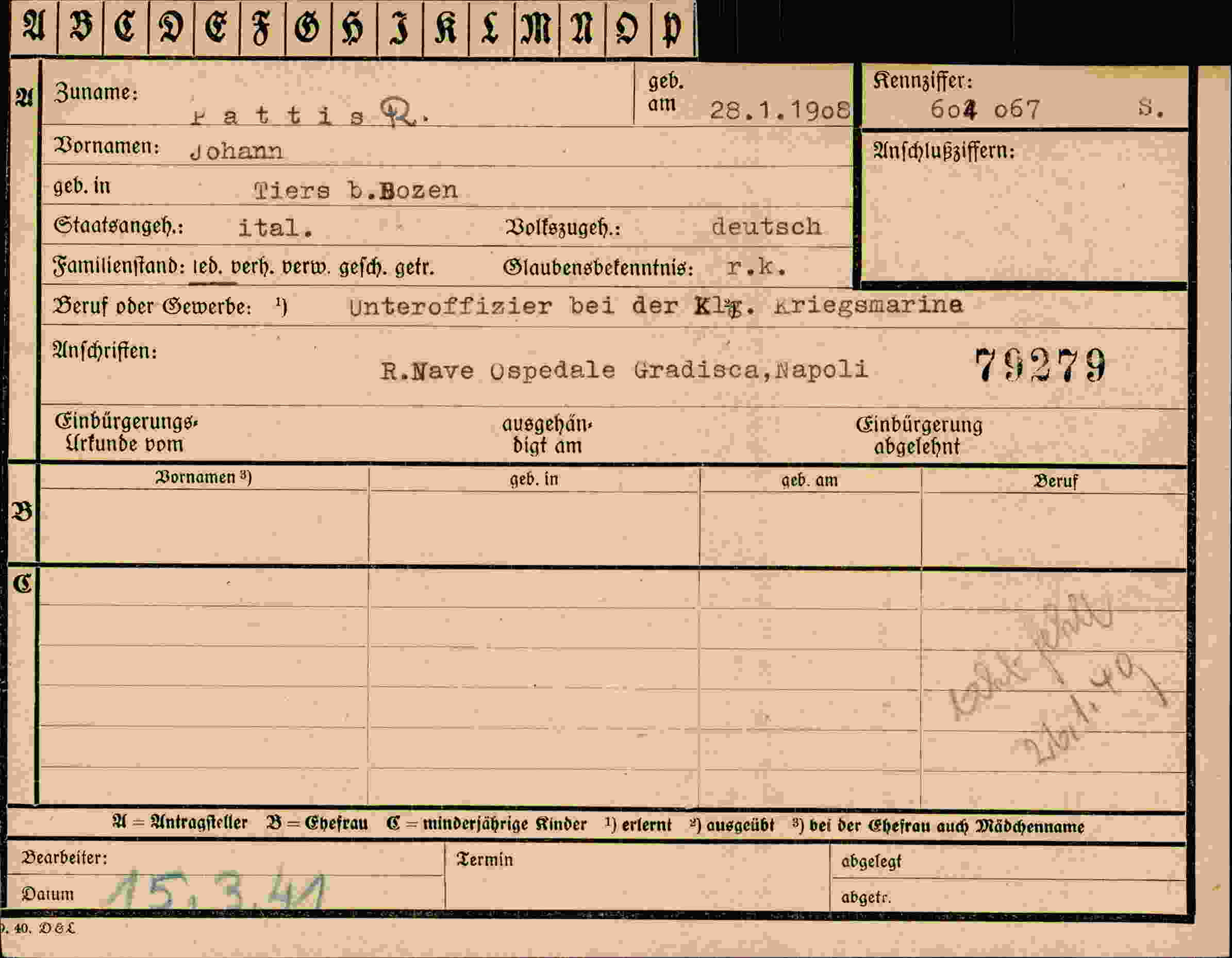 Dokument für Johann Pattisk