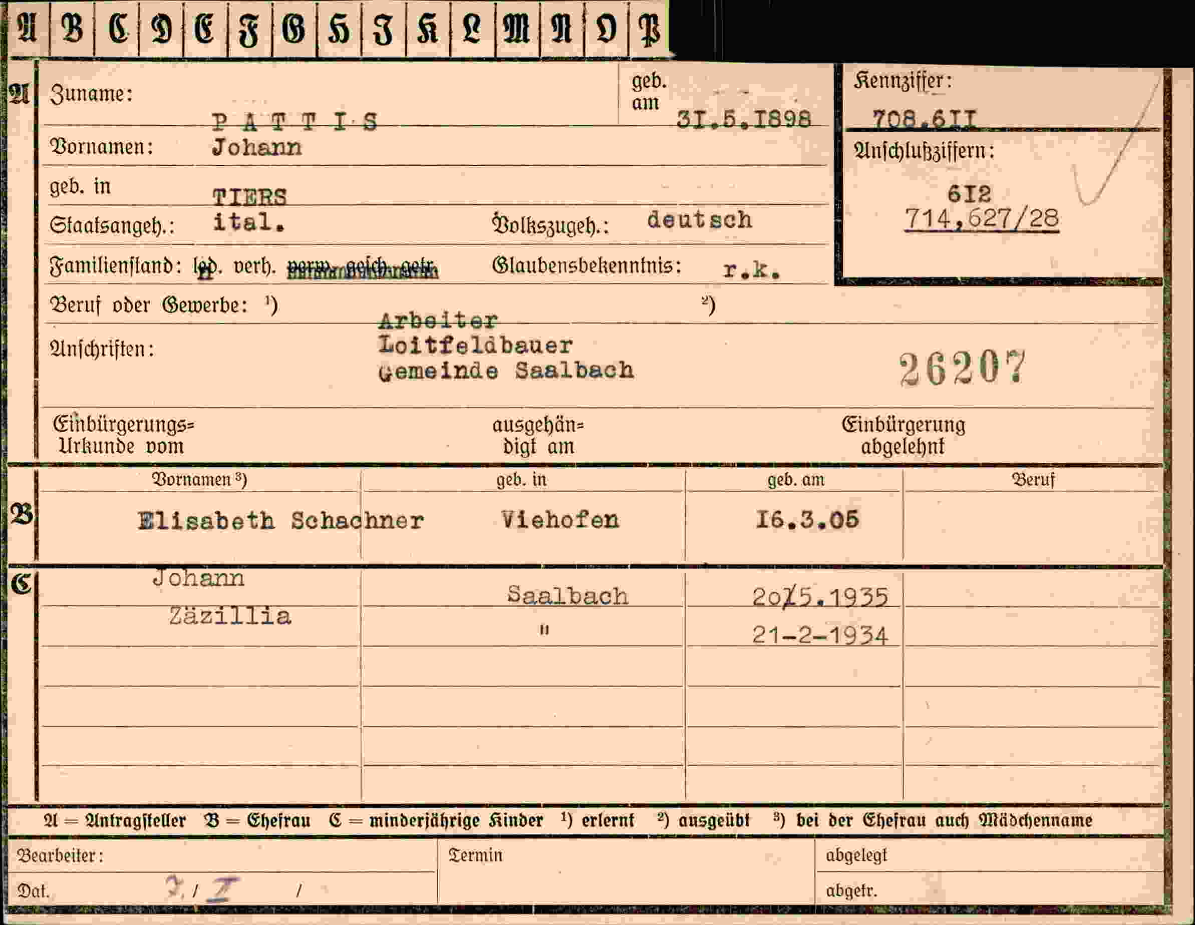 Dokument für Johann Patt