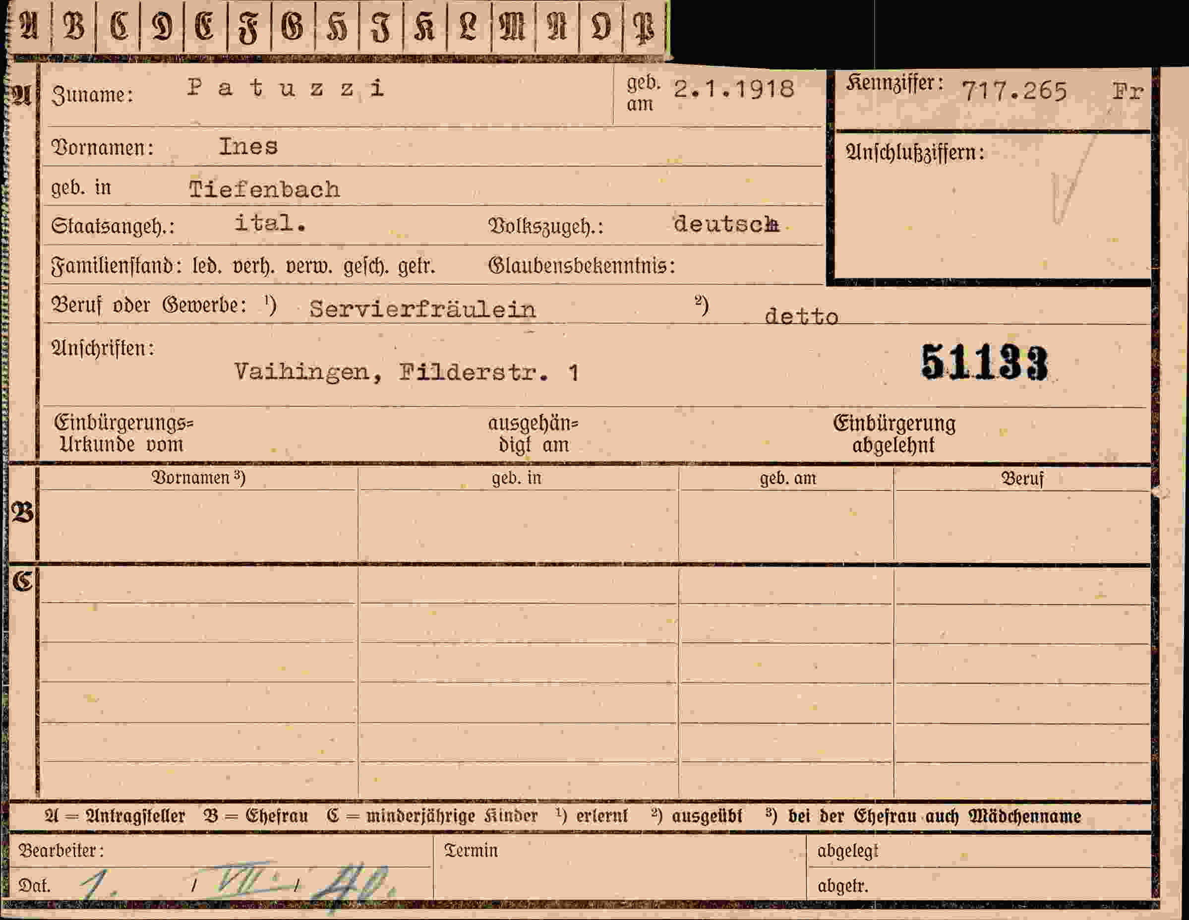 Dokument für Ines Patuzzi
