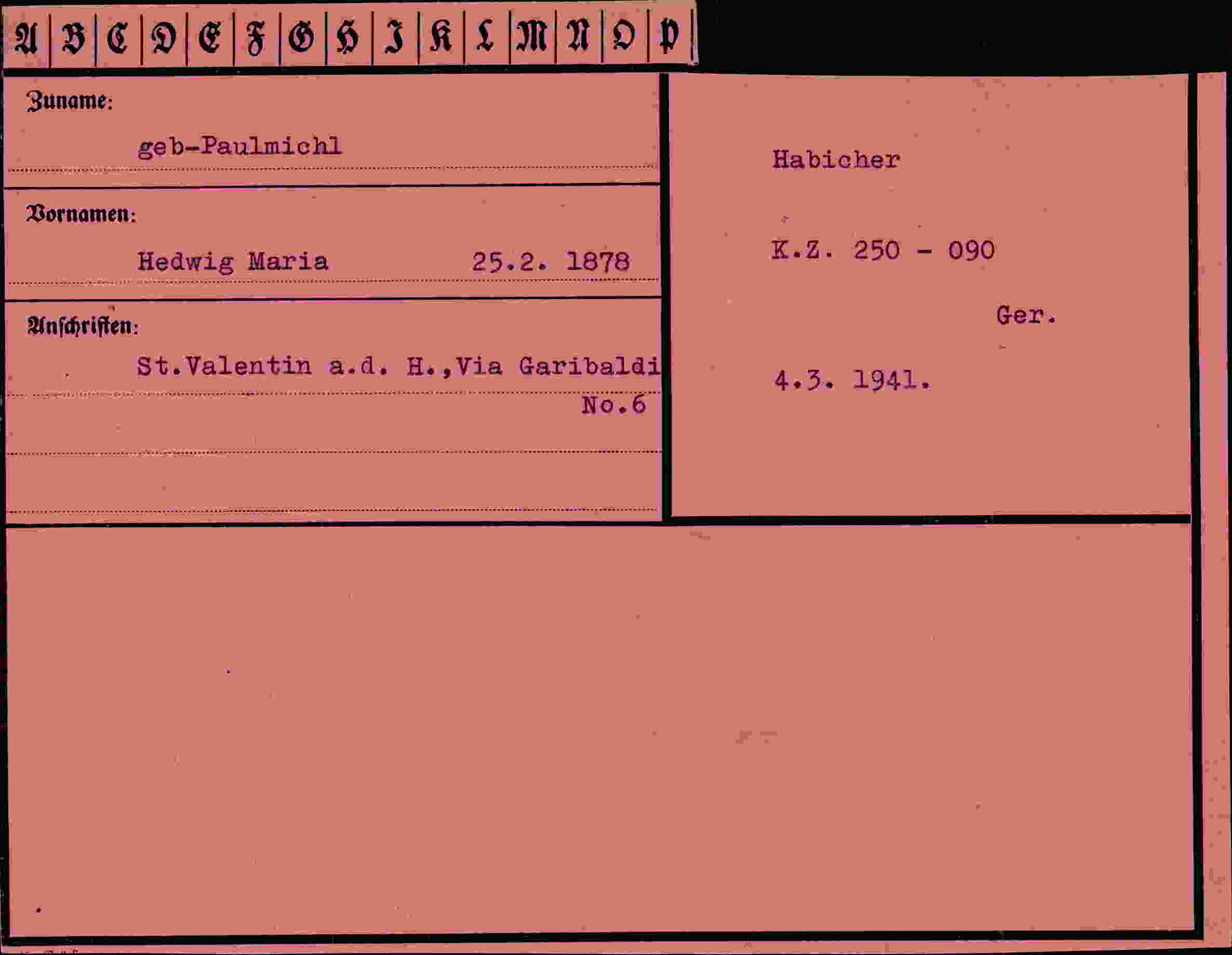 Vorderseite des Dokuments