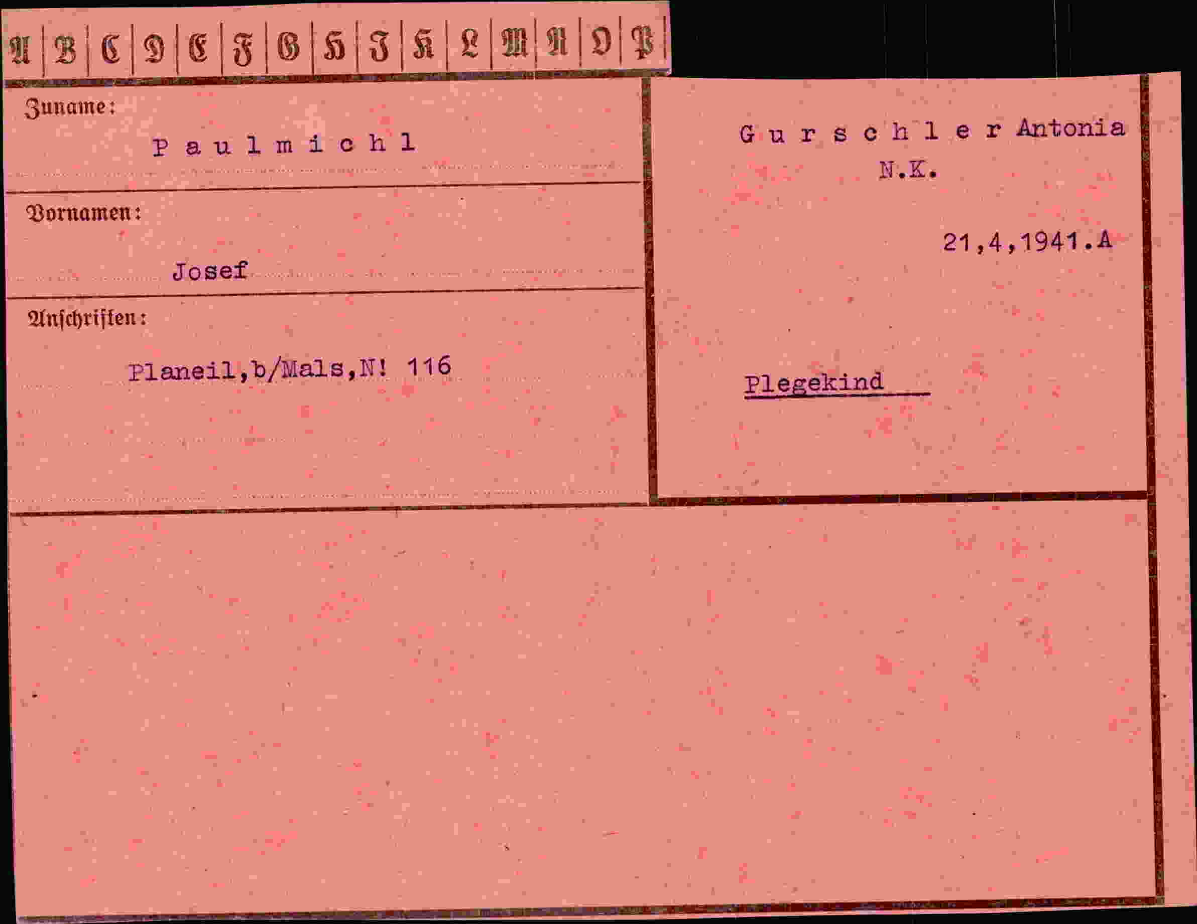 Vorderseite des Dokuments
