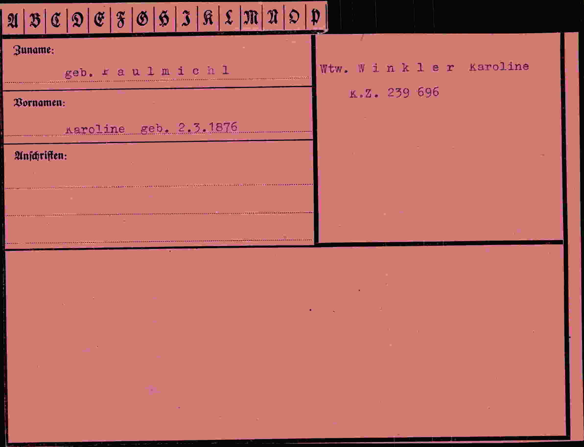 Vorderseite des Dokuments