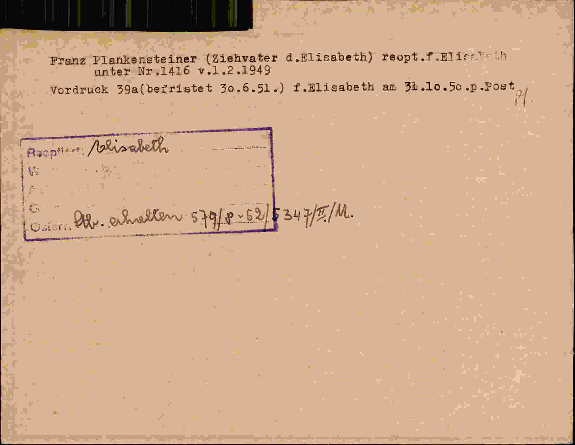 Rückseite des Dokuments